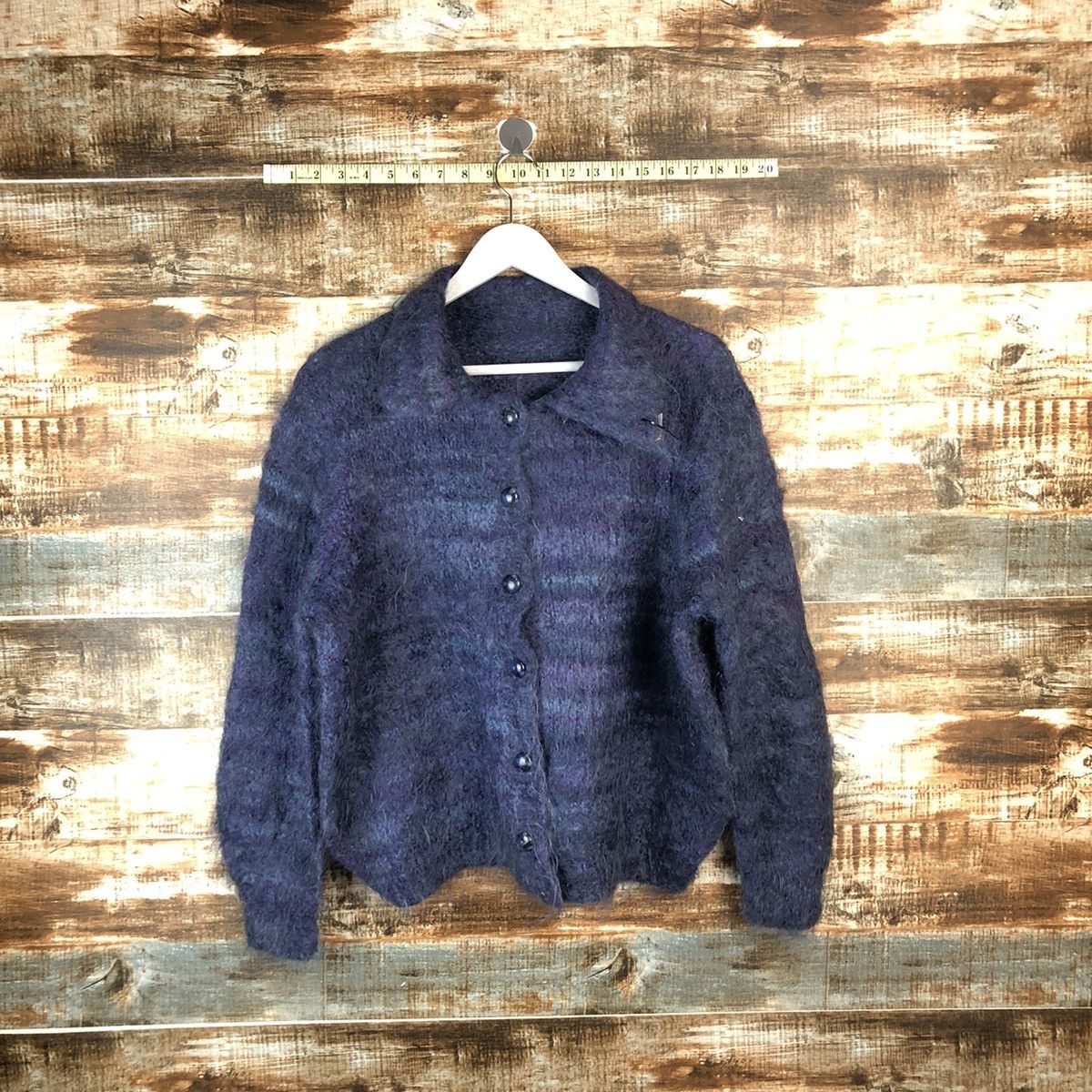 Vintage D Japan vintage mohair shaggy Cardigan knitwear #A2053 Size US S / EU 44-46 / 1 - 1 Thumbnail