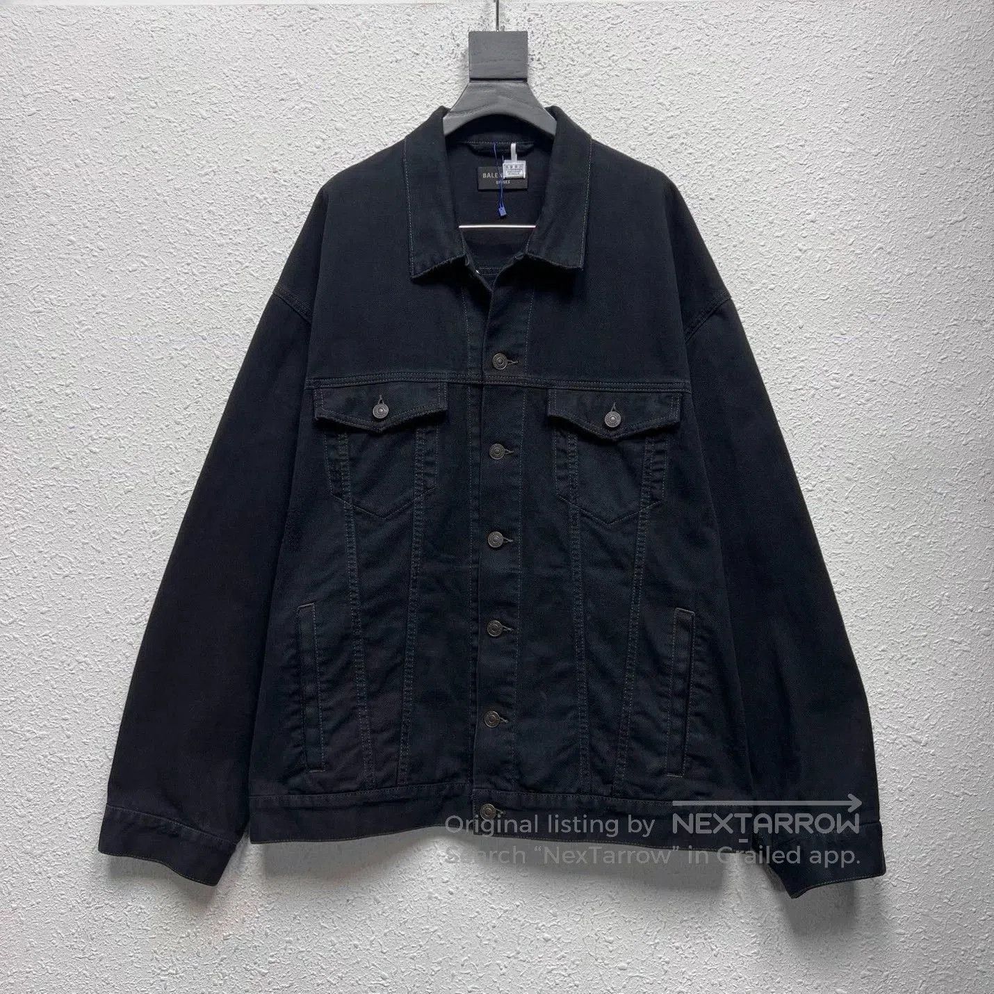 Balenciaga Balenciaga Black Denim Jacket with Graffiti Logo. Size US XS / EU 42 / 0 - 1 Thumbnail