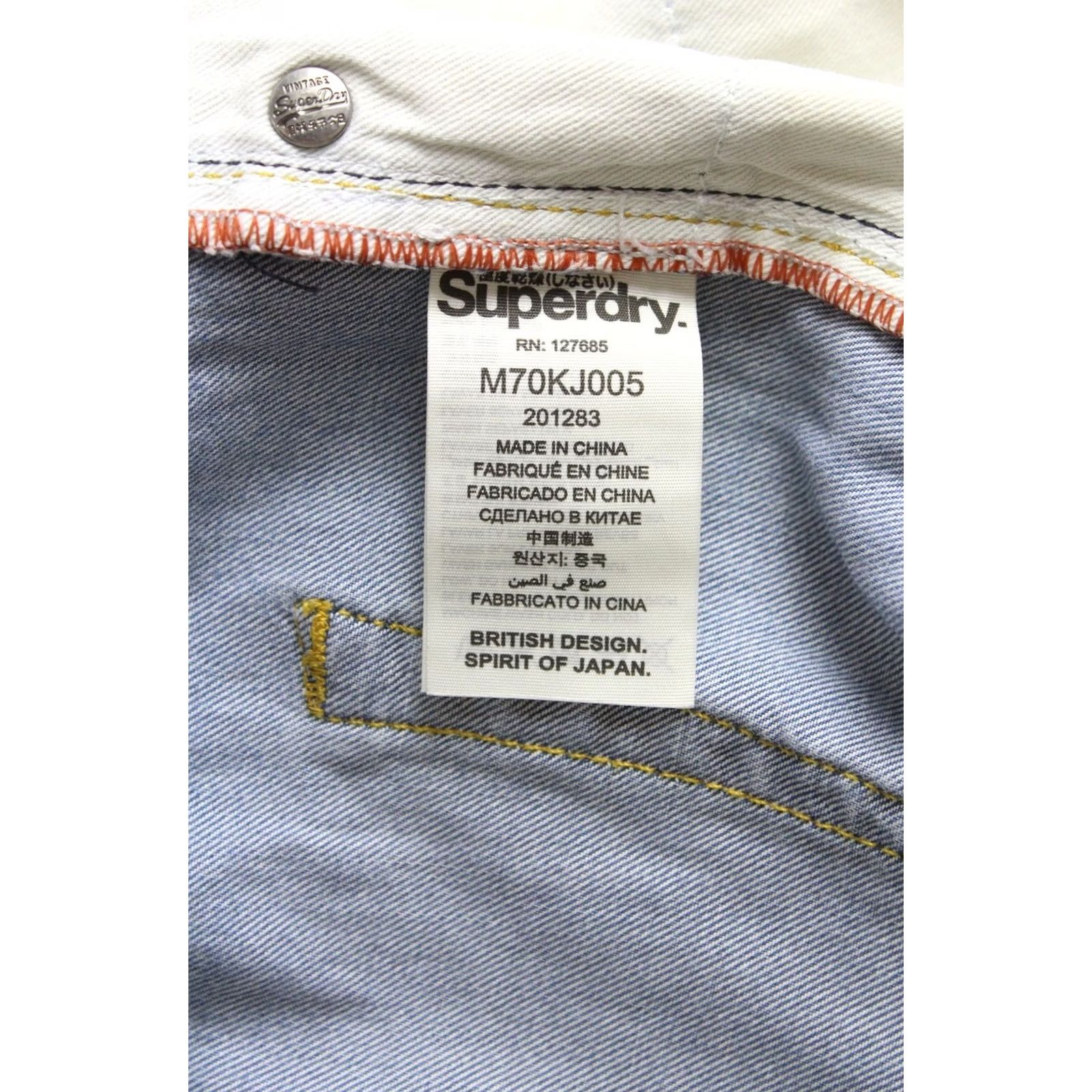 Superdry SUPERDRY Wilson Paperweight Jeans Men's W34/L32 Whiskers Faded Blue Denim Slim Size US 34 / EU 50 - 7 Thumbnail