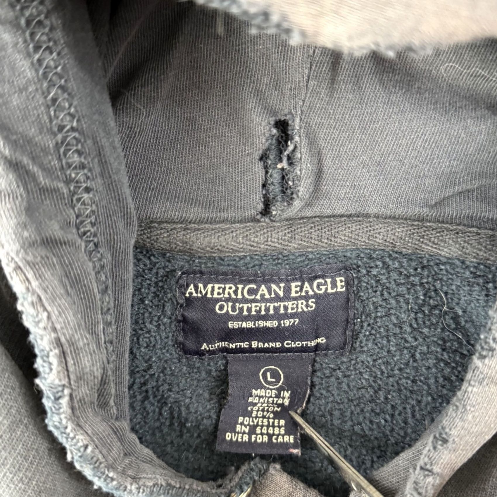 American Eagle Outfitters VINTAGE American Eagle Sweatshirt Mens Large Blue Distressed Thrashed Y2K Grunge Size US L / EU 52-54 / 3 - 6 Thumbnail