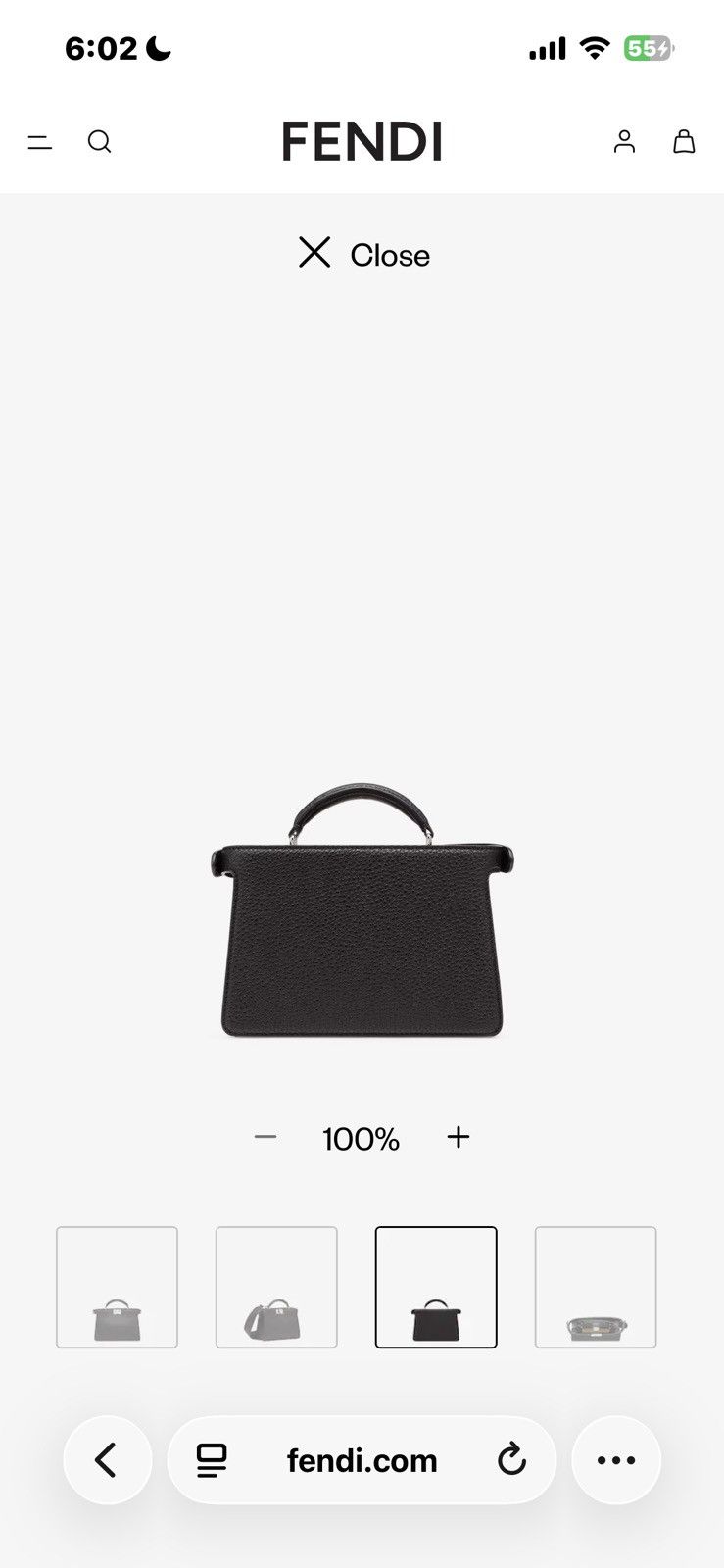 Fendi Peekaboo ISeeU X-Cross Black leather bag Size ONE SIZE - 3 Thumbnail