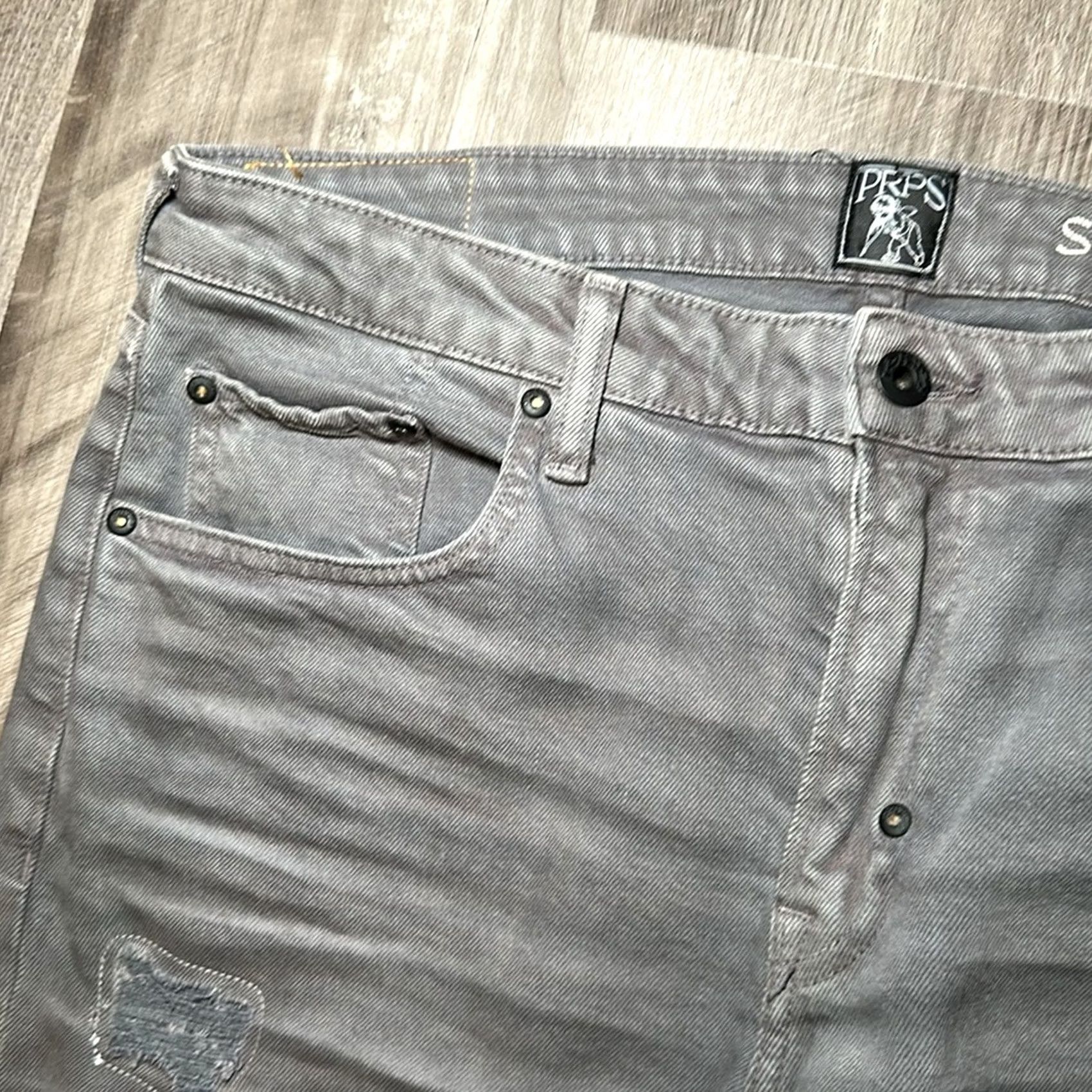 Prps PRPS Skinny Stretch Destroyed Painter Jeans NWOT 36 Gray Men 34 Inseam Jeans Boys? Size US 36 / EU 52 - 7 Thumbnail