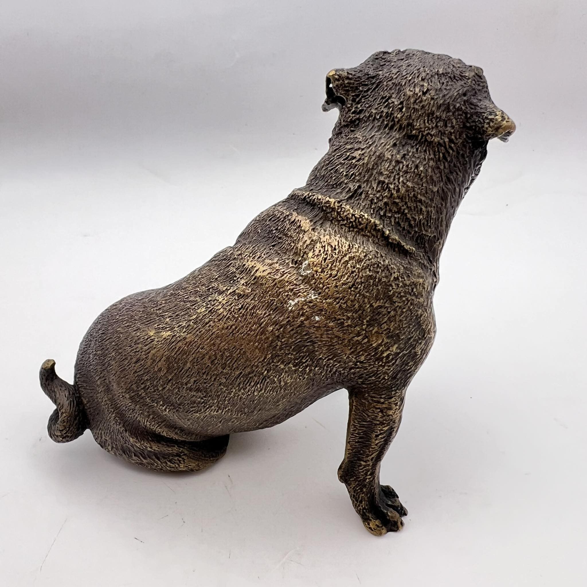 Vintage Antique Collectible Bronze Brass Figure Statue Dog Bulldog Size ONE SIZE - 2 Thumbnail