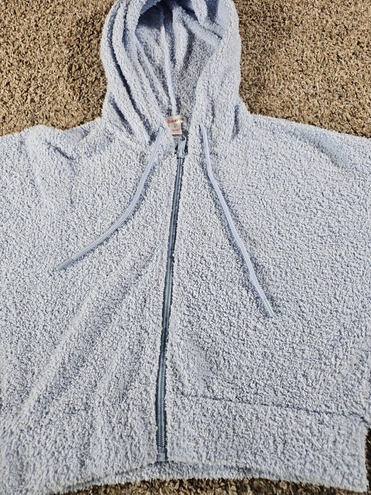 Designer Flirtitude Active Full Zip Hooded Cropped Sweater Small Blue Size S / US 4 / IT 40 - 2 Thumbnail