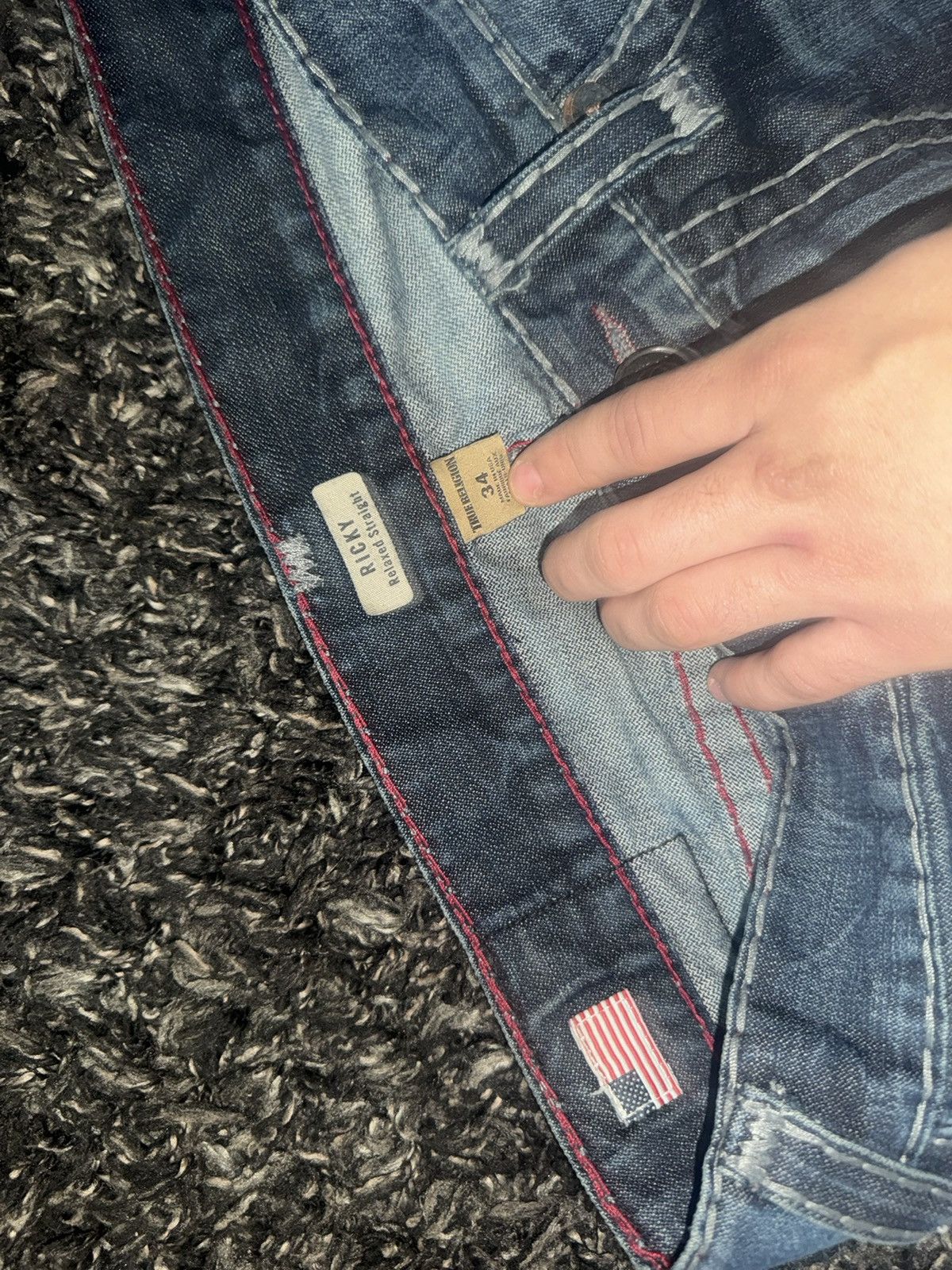 True Religion × Vintage *RARE* Ricky relaxed straight True Religions Size US 34 / EU 50 - 6 Thumbnail
