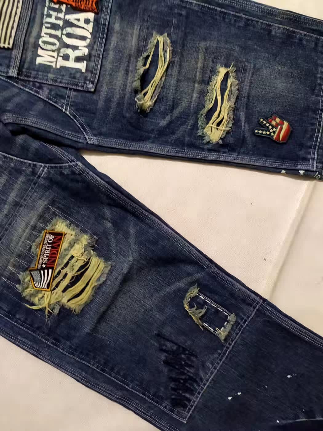 Other Japanese Double Knee Denim Patchwork Distressed Painter Size US 31 - 11 Thumbnail