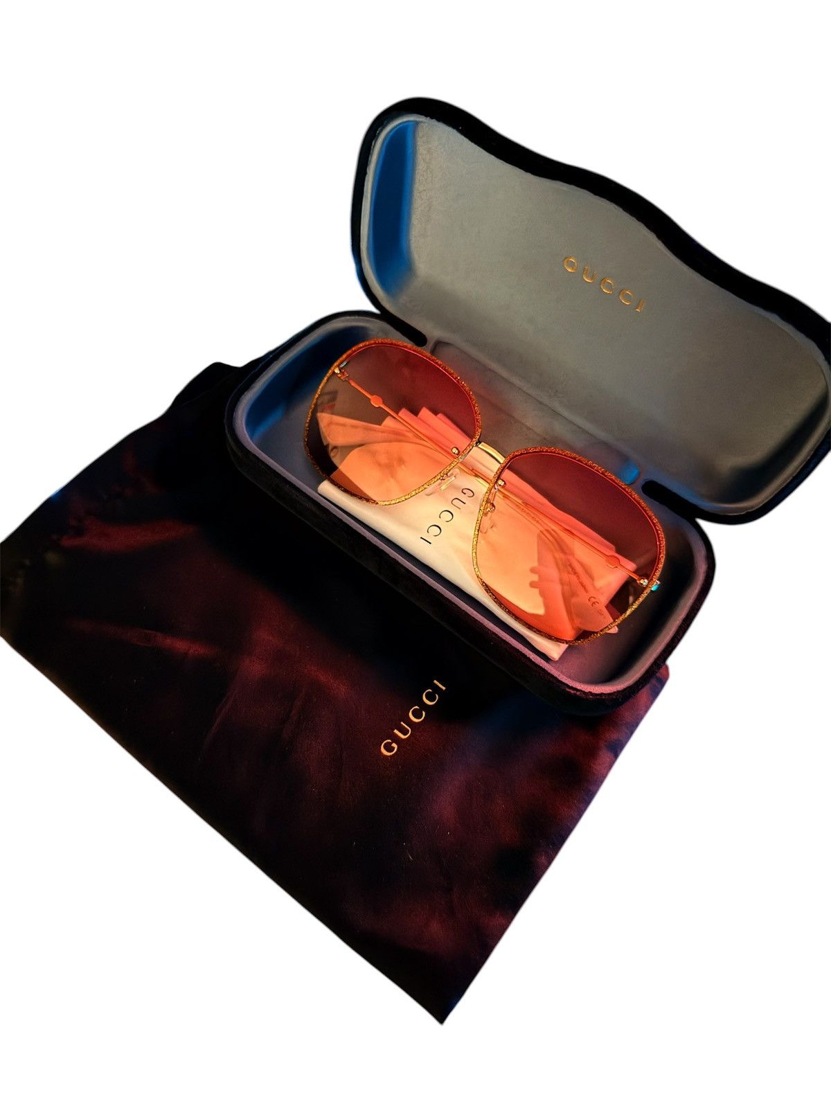 Gucci Gucci GG02282 005 Gold/Multicolor Sunglasses Size ONE SIZE - 4 Thumbnail