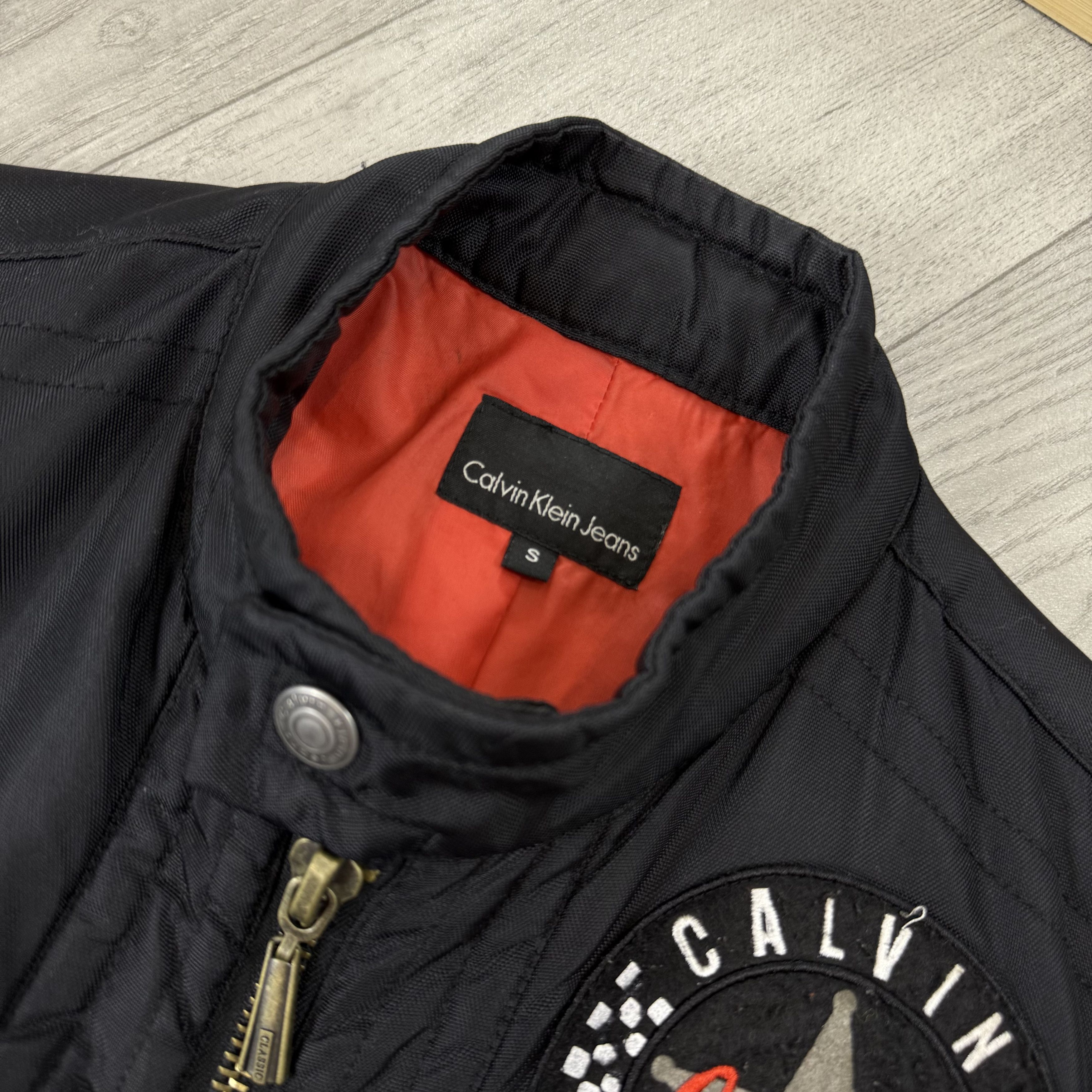 Calvin Klein Vintage Calvin Klein Jeans 90s Black Biker Bomber Jacket Size S / US 4 / IT 40 - 10 Thumbnail
