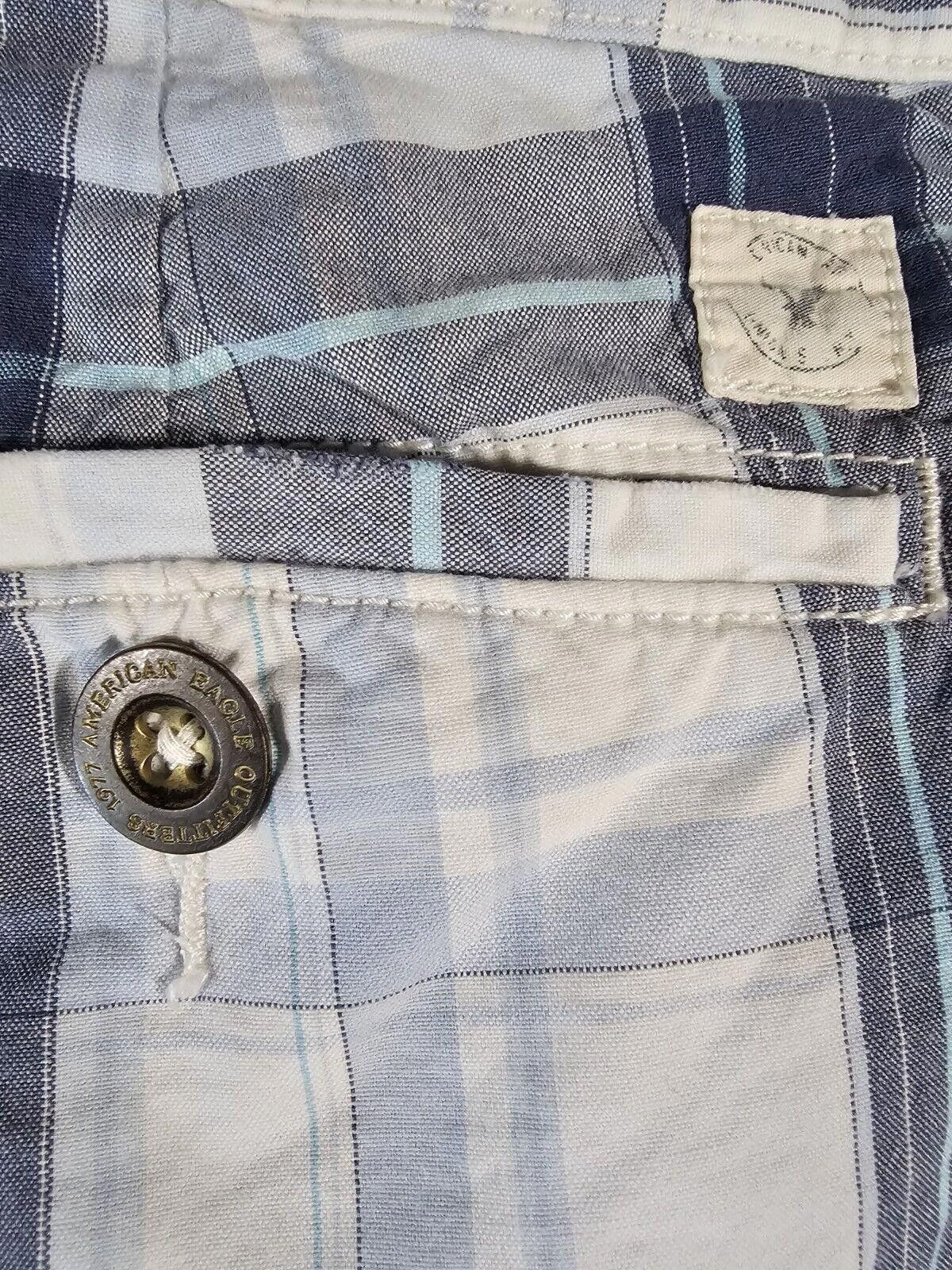 Designer American Eagle Prep Fit Men's 36 Blue Plaid Shorts Size US 36 / EU 52 - 7 Thumbnail