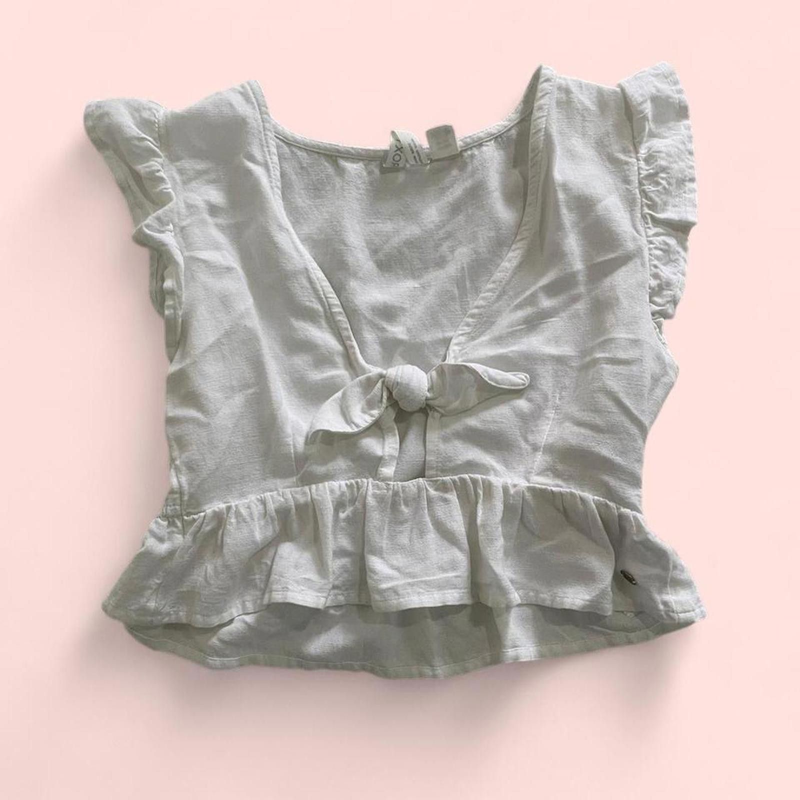 Royal Robbins White Roxy ruffled linen top Size XS / US 0-2 / IT 36-38 - 1 Thumbnail