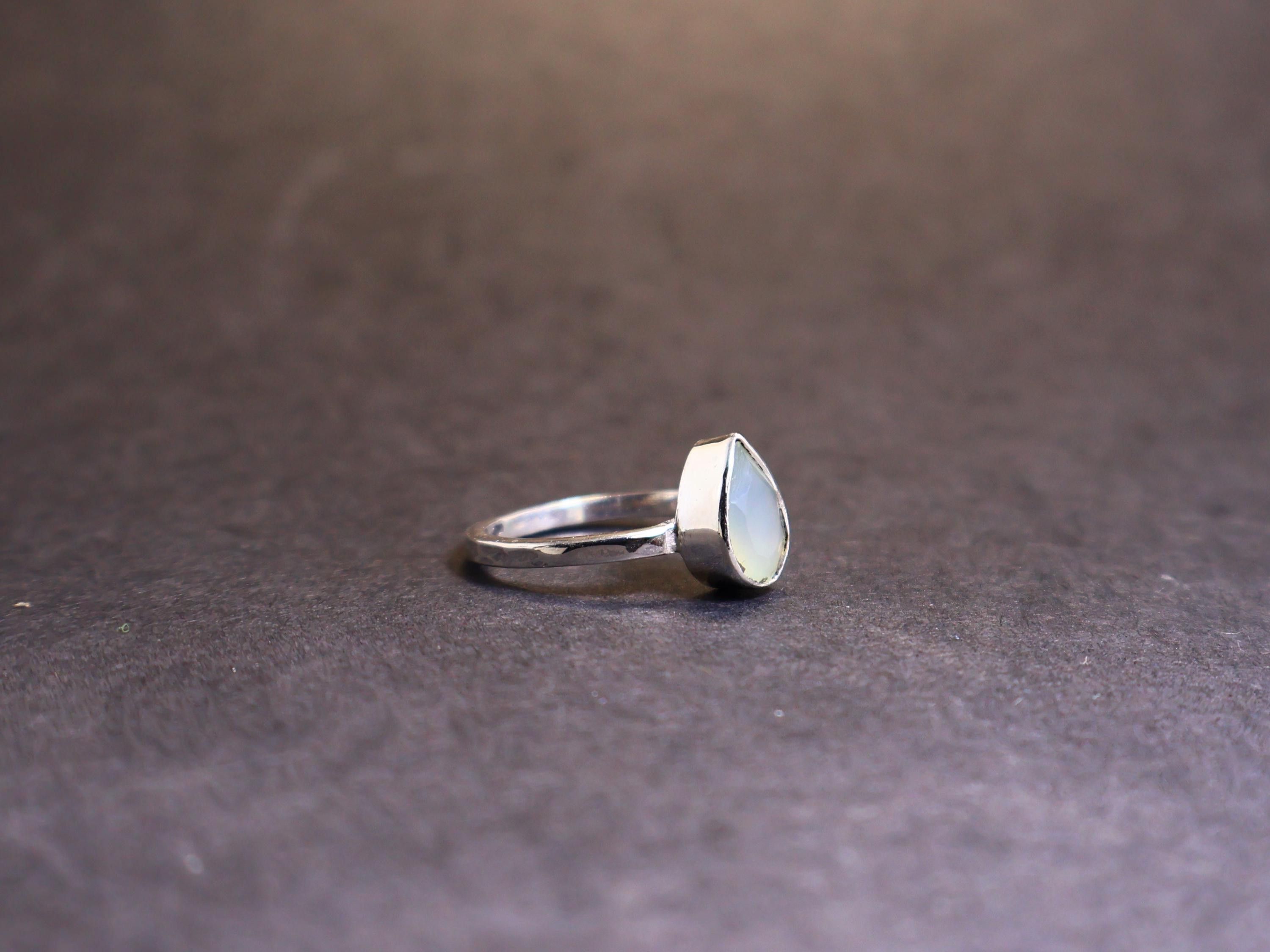 Handmade Aqua Chalcedony ring, Sterling silver ring, Handmade Ring, Size ONE SIZE - 2 Thumbnail