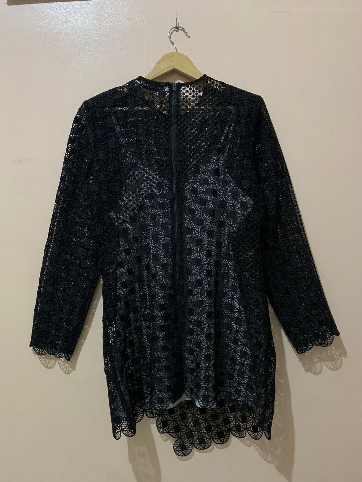 Self-Portrait Self-Portrait Strike Guipure Lace Mini Dress Black Size M / US 6-8 / IT 42-44 - 7 Thumbnail