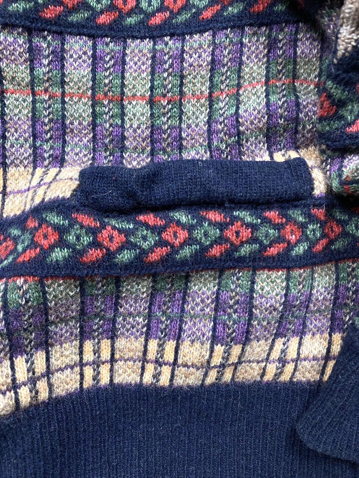 Vintage Rare! Vintage 90’s Knit Pattern Cardigan Sweater Coogi Style Size US L / EU 52-54 / 3 - 6 Thumbnail