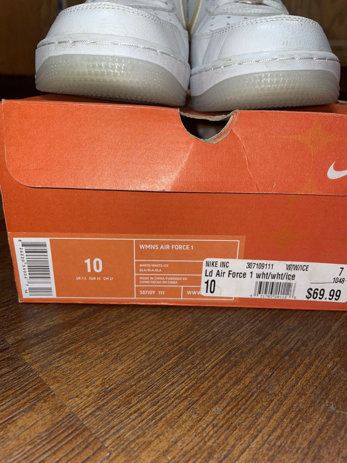 Nike × Vintage Nike WMNS Air Force 1 2004 White Ice Size US 8.5 / EU 41-42 - 7 Thumbnail