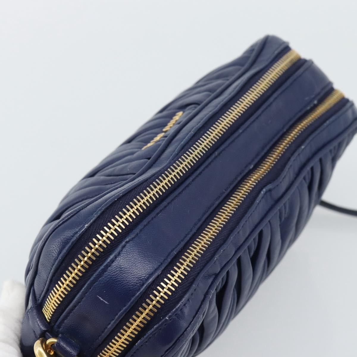Miu Miu Borsa a tracolla Miu Miu Matelassé in pelle blu e oro, Size ONE SIZE - 6 Thumbnail