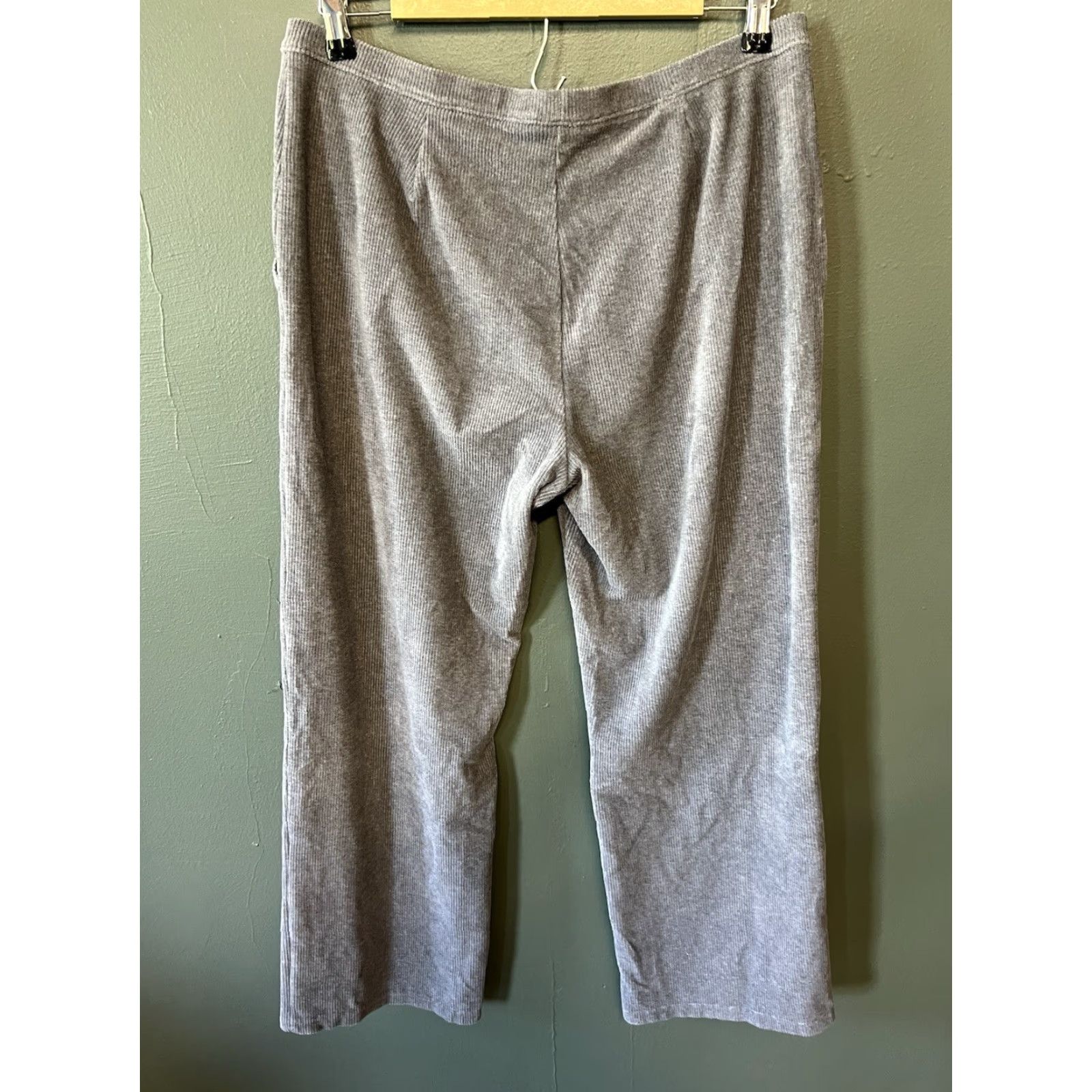Vintage LL Bean Womens Pants Lounge Ribbed Wide-Leg Petite Gray Fall Winter Spring Summer Casual Size 24" / US 00 / IT 34 - 3 Thumbnail
