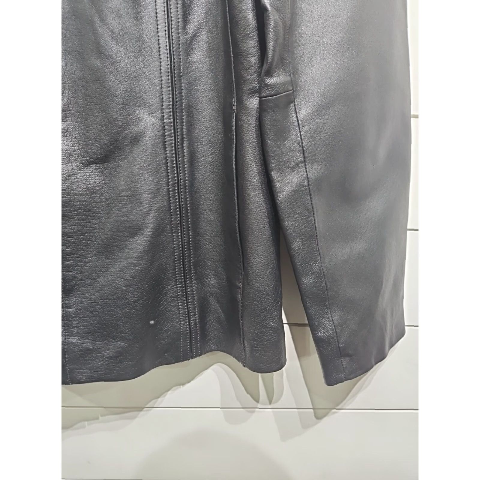 Worthington Worthington Womens Jacket Black Genuine Lambskin Leather Lined Large Zip Vintage Size L / US 10 / IT 46 - 4 Thumbnail