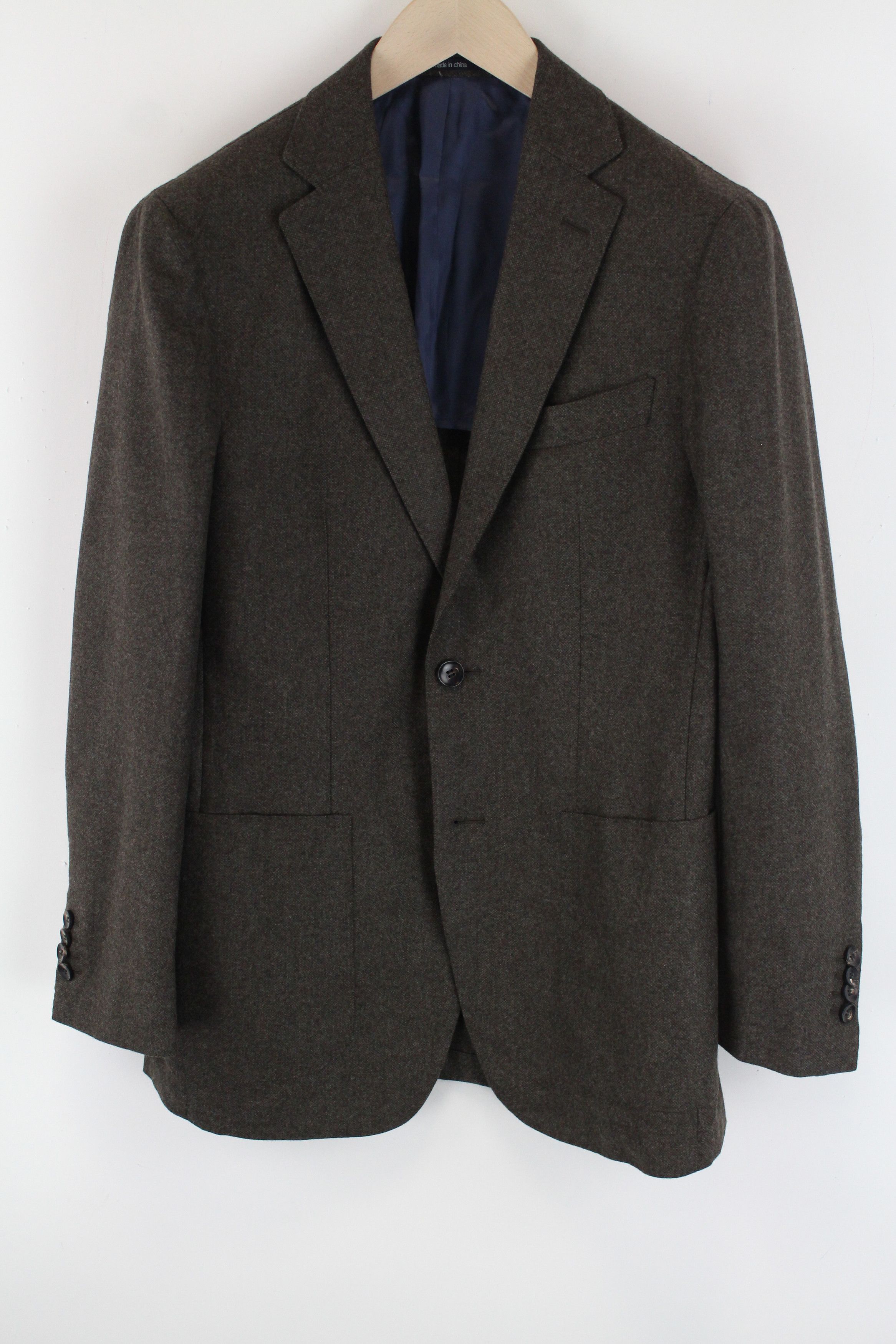 image of Suitsupply Havana Uk38R Brown Slimwool Solbiati Blazer 60814, Men's