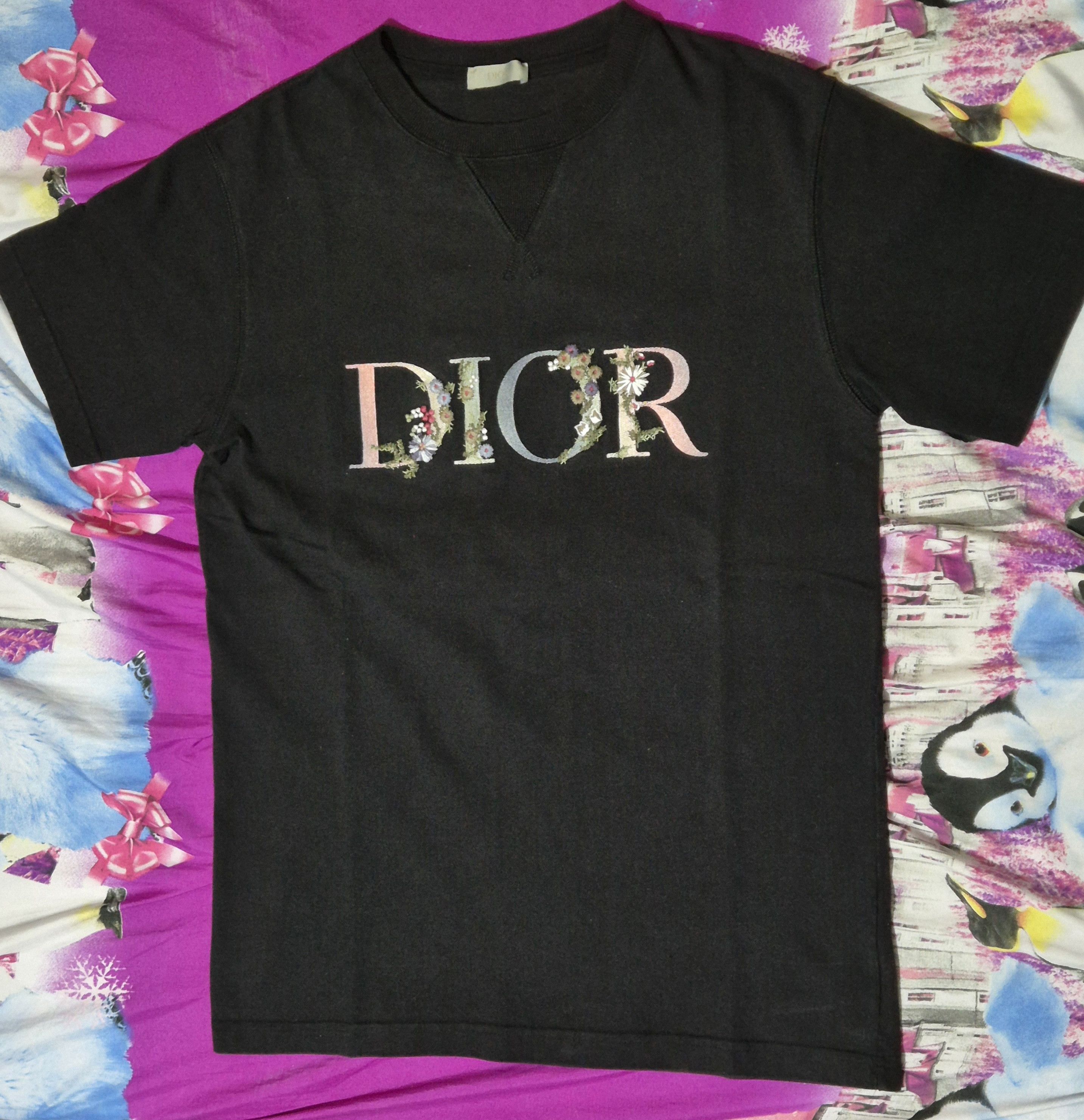 Dior Dior Flowers Embroidered T-shirt | Grailed
