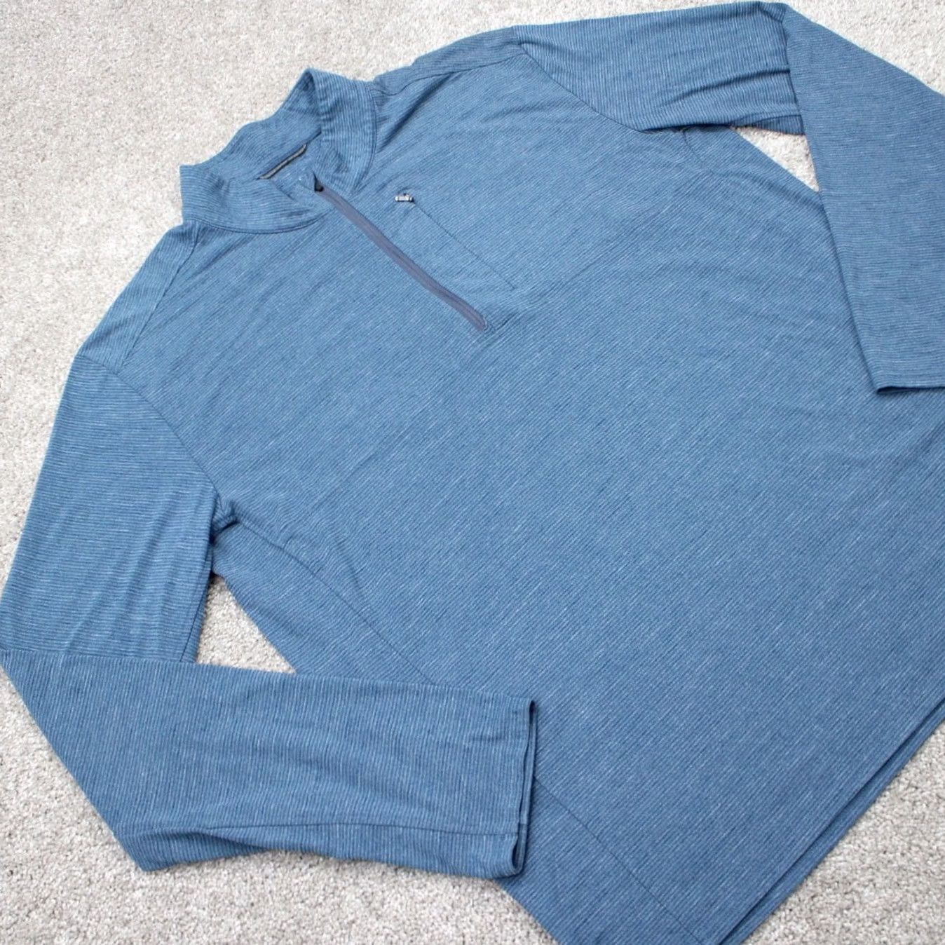 Royal Robbins Royal Robbins Sweatshirt Mens XL Blue 1/4 Zip Fleece Polyester Stretch L/S Mock Neck Pullover Active Outdoor Hiking Regular Fit Vintage No Size US XL / EU 56 / 4 - 6 Thumbnail