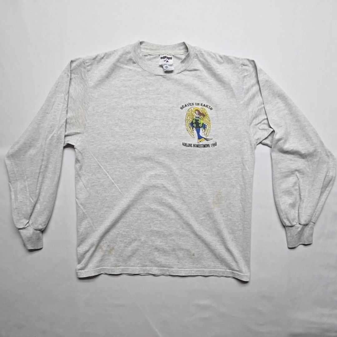 Vintage Vintage Airline Homecoming Vikings Indians Gray Graphic Tee Size US M / EU 48-50 / 2 - 6 Thumbnail