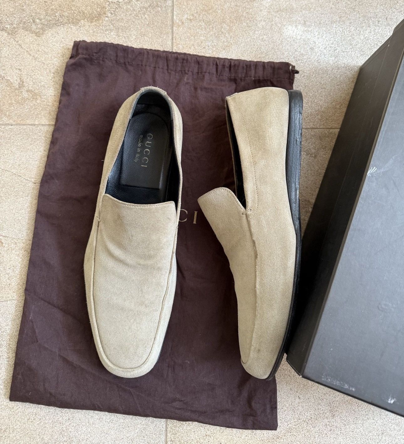 Gucci Suede Loafers Tom Ford Vintage Shoes Boots Runway Slp in Beige, Men's (Size 10)