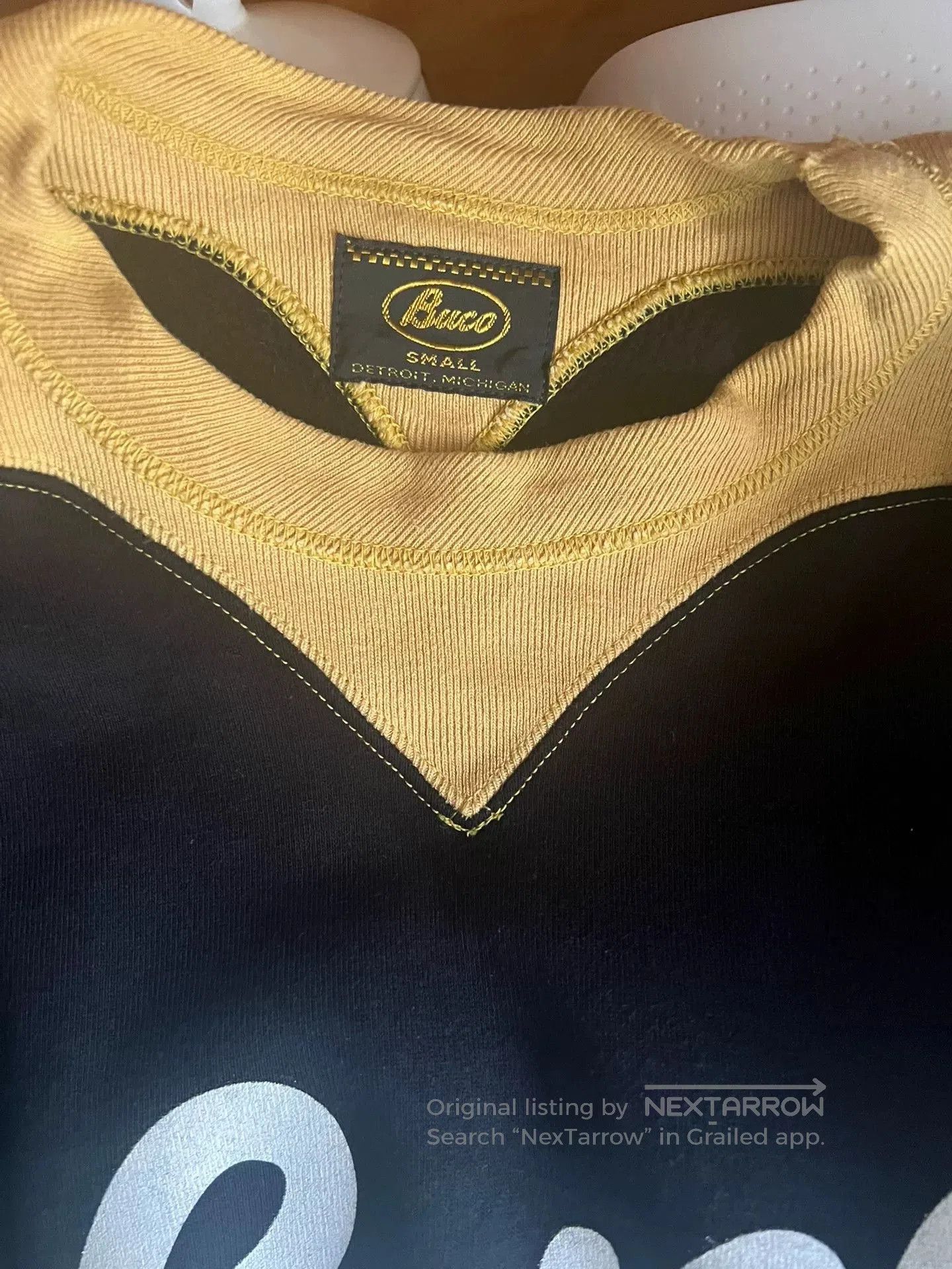 The Real McCoy's vintage buco fleece sweatshirt in black and yellow. Size US S / EU 44-46 / 1 - 9 Thumbnail