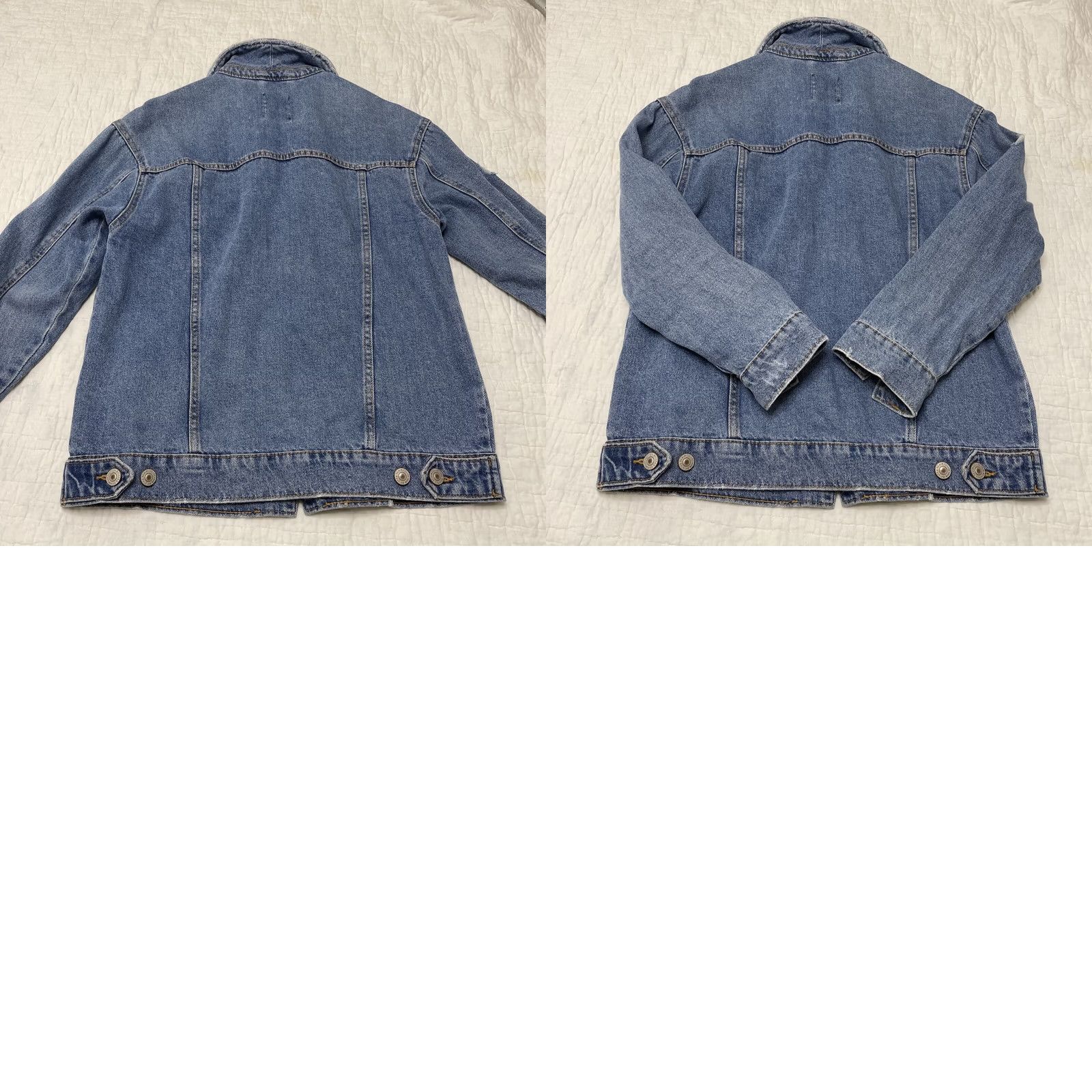 Bershka VINTAGE Bershka Denim Jean Jacket Oversized Boho Women XS-2XS Blue Distressed Jeans Jacket Ladies Small/Medium Denim Size 24" / US 00 / IT 34 - 8 Thumbnail