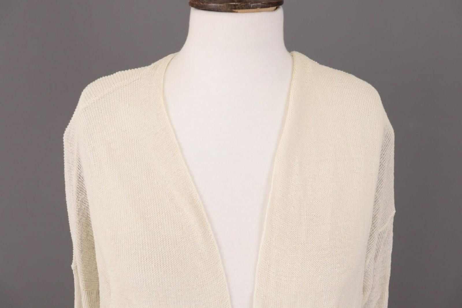Eileen Fisher Eileen Fisher Beige Linen Knit Cape Cardigan Sweater Size XL Size XL / US 12-14 / IT 48-50 - 4 Thumbnail