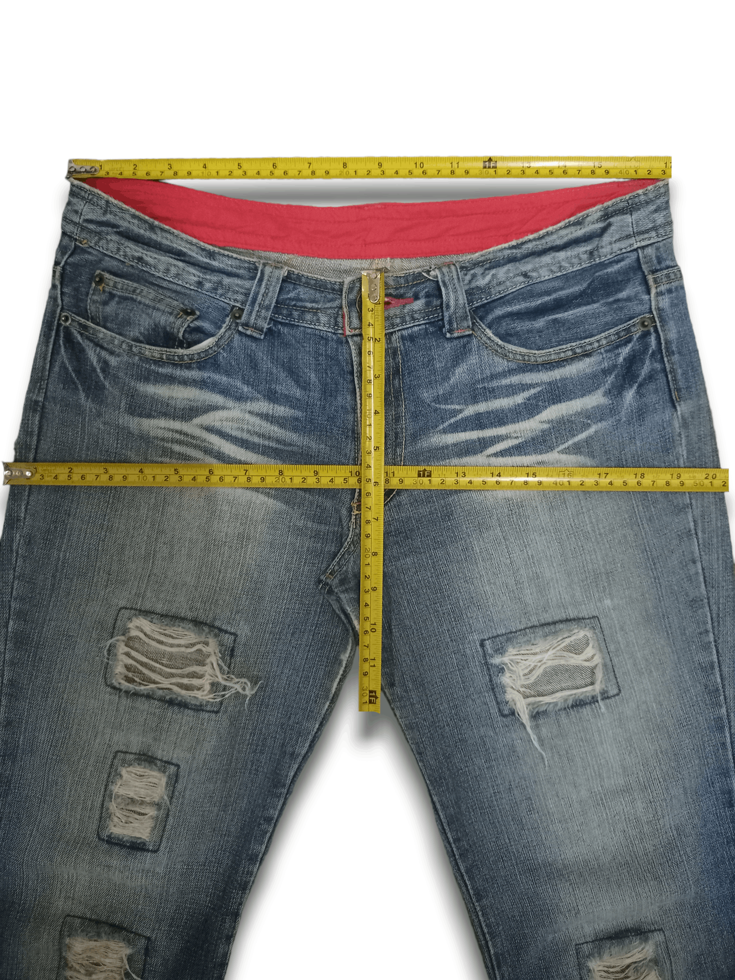 Japanese Brand Vintage Japanese Brand Blue Wash Distress Baggy Jean Shorts Size US 34 / EU 50 - 9 Thumbnail