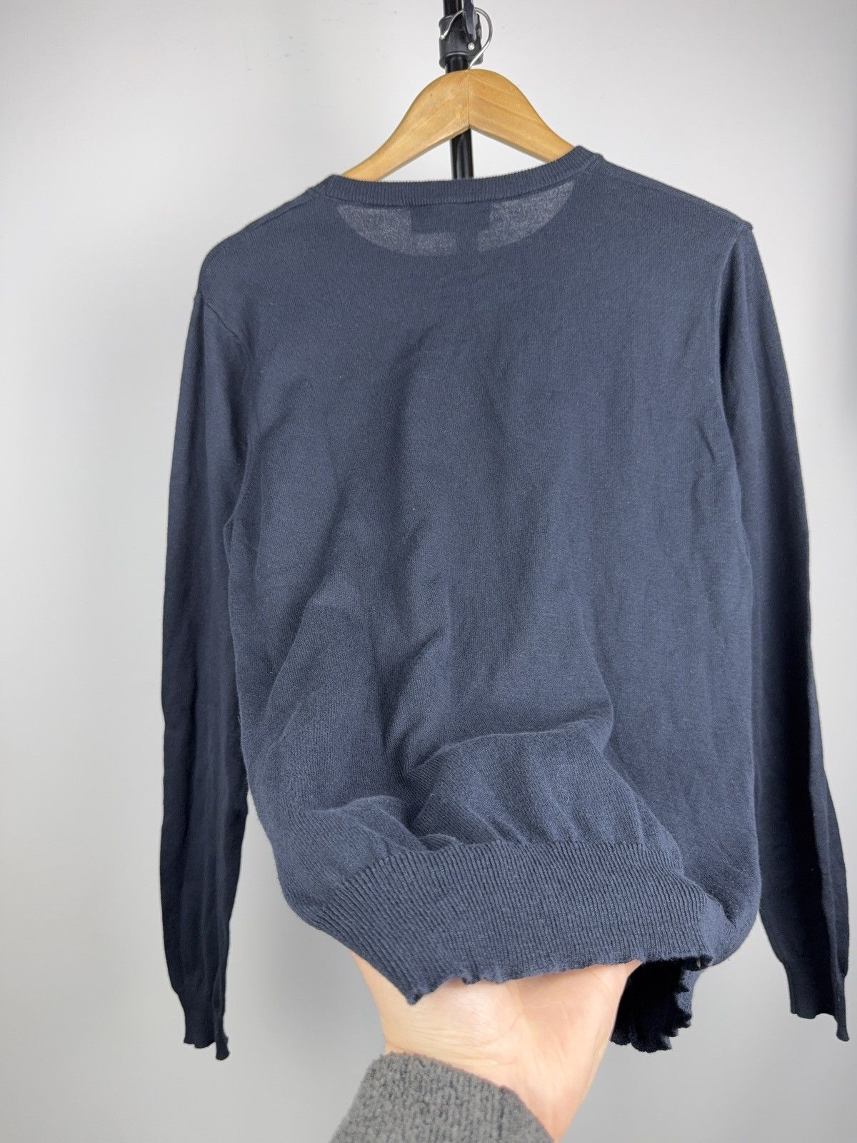 Diesel Luxury 00s Diesel Knit Sweater Navy Minimal Logo Crewneck Size US M / EU 48-50 / 2 - 16 Thumbnail