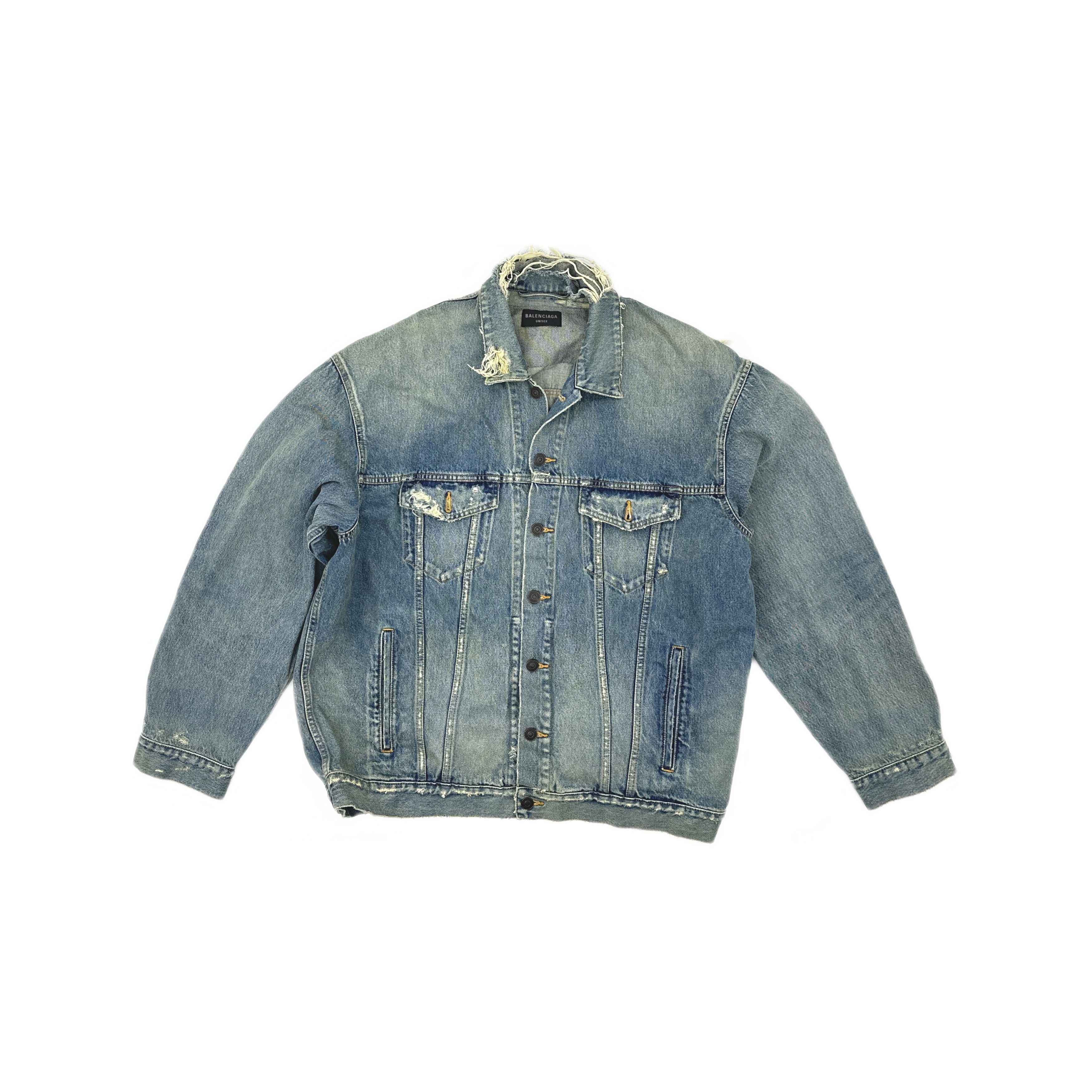 Balenciaga Balenciaga Distressed Denim Jacket Size 1 Size US S / EU 44-46 / 1 - 1 Thumbnail