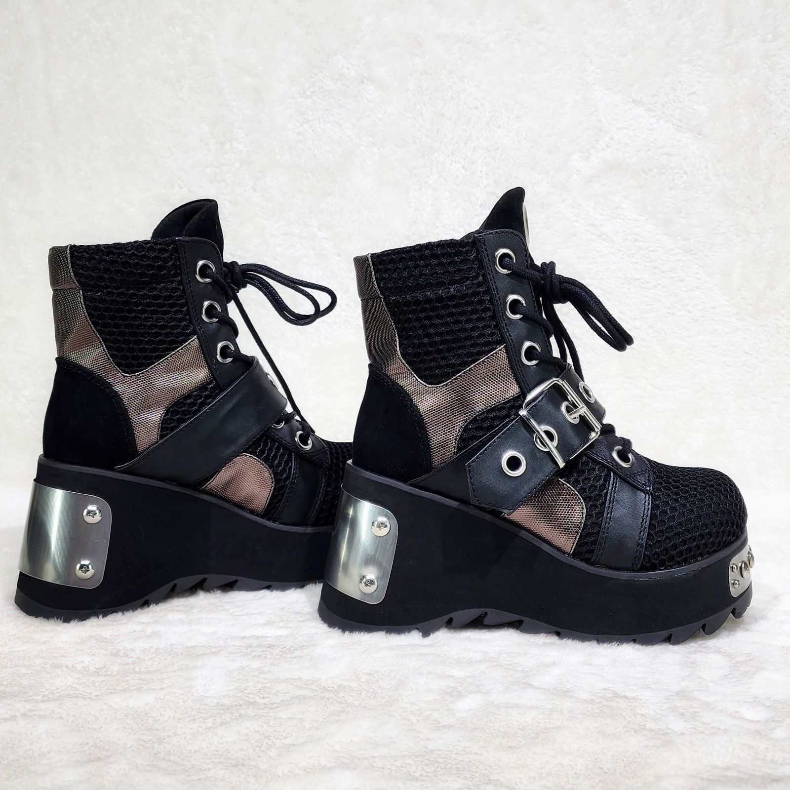 Demonia Cult DEMONIA Scene 50 Platform Goth Punk Ankle Boots Size US 11 / IT 41 - 2 Thumbnail