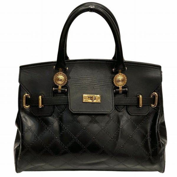 Versace Versace Versace Sunburst Leather Black Handbag Leather Handbag in Good Condition Size ONE SIZE - 1 Thumbnail