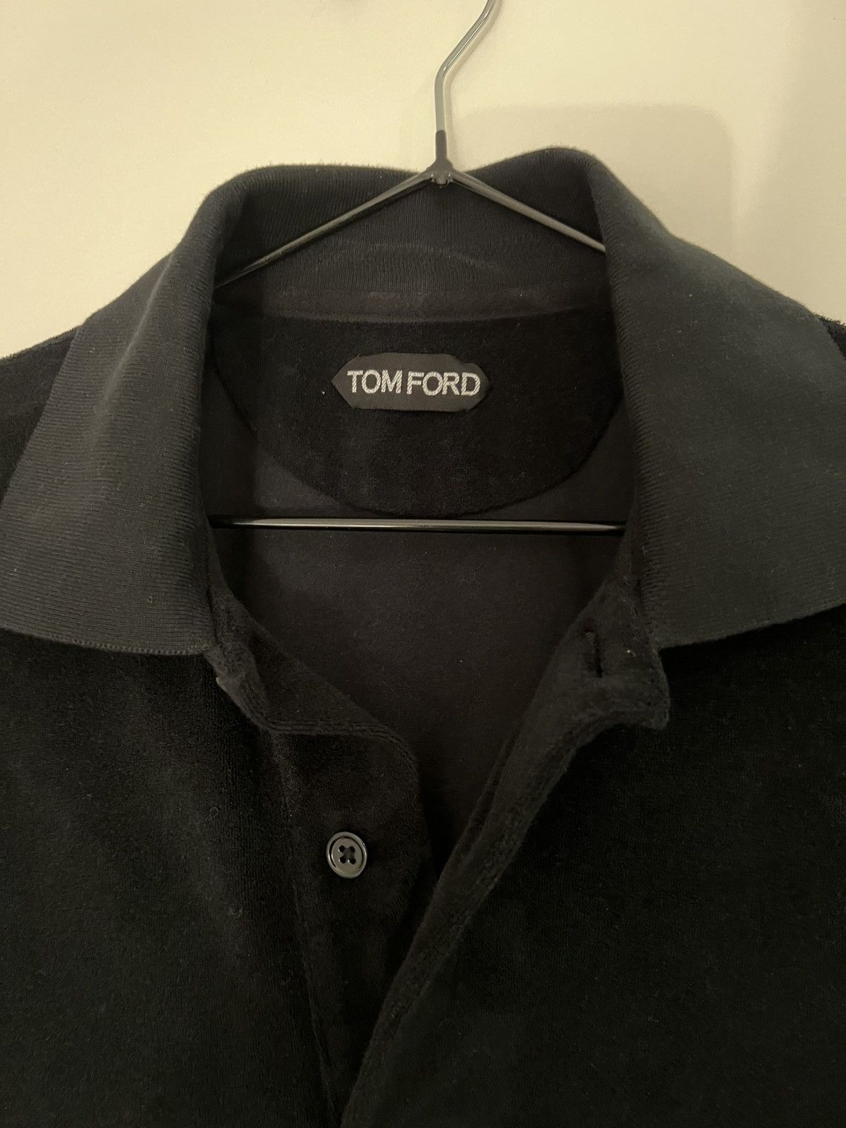 Tom Ford TOM FORD Cotton-Blend Terry Polo 44 Black Towelling Size US S / EU 44-46 / 1 - 8 Thumbnail