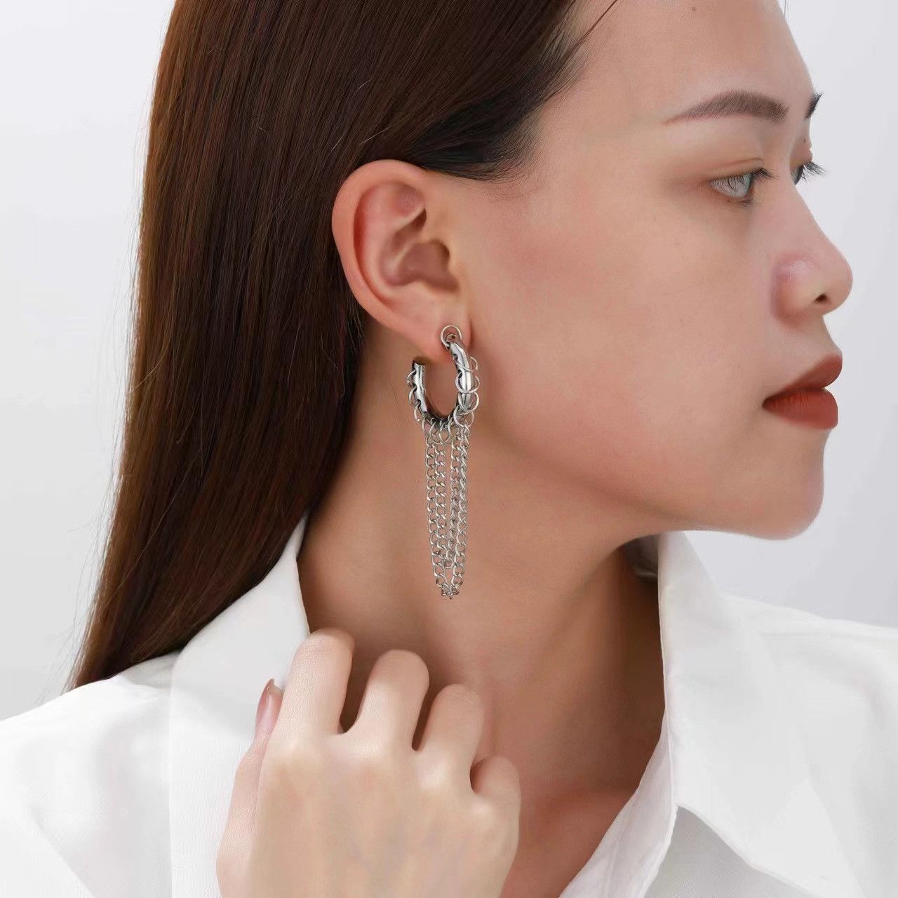 Other Personality Exaggerated Long Fringe Earrings Size ONE SIZE - 2 Thumbnail
