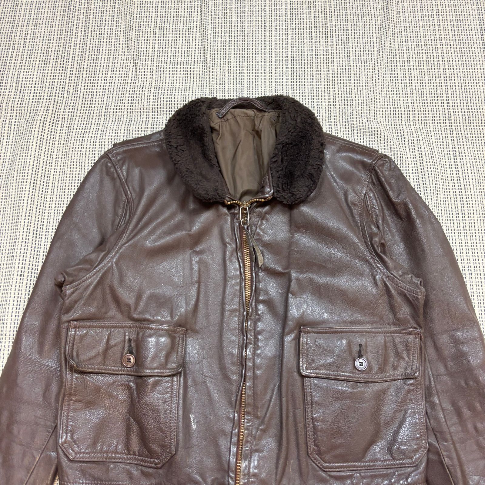 Vintage Vintage 70s G-1 Bomber Military Flight Jacket Mens 42 Serval Size US M / EU 48-50 / 2 - 2 Thumbnail