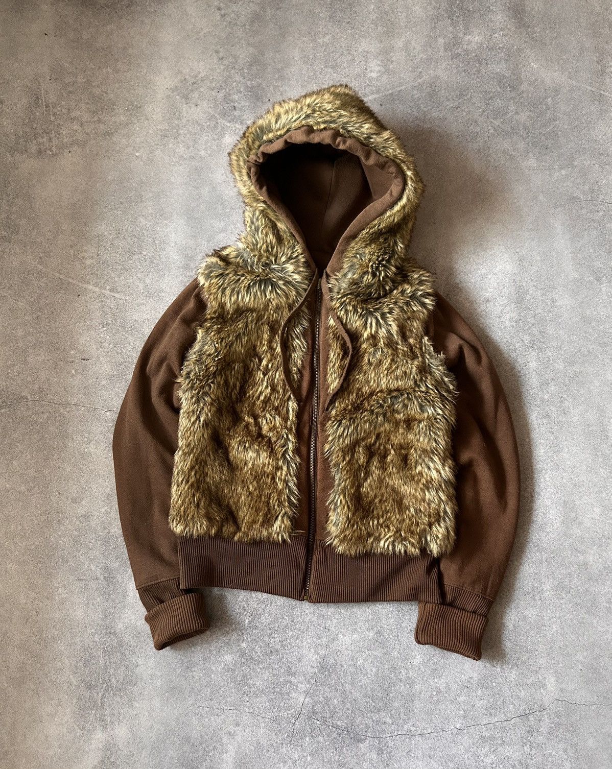 Zara Vintage Zara Brown If Six Was Nine fur hoodies y2k Size M / US 6-8 / IT 42-44 - 2 Thumbnail