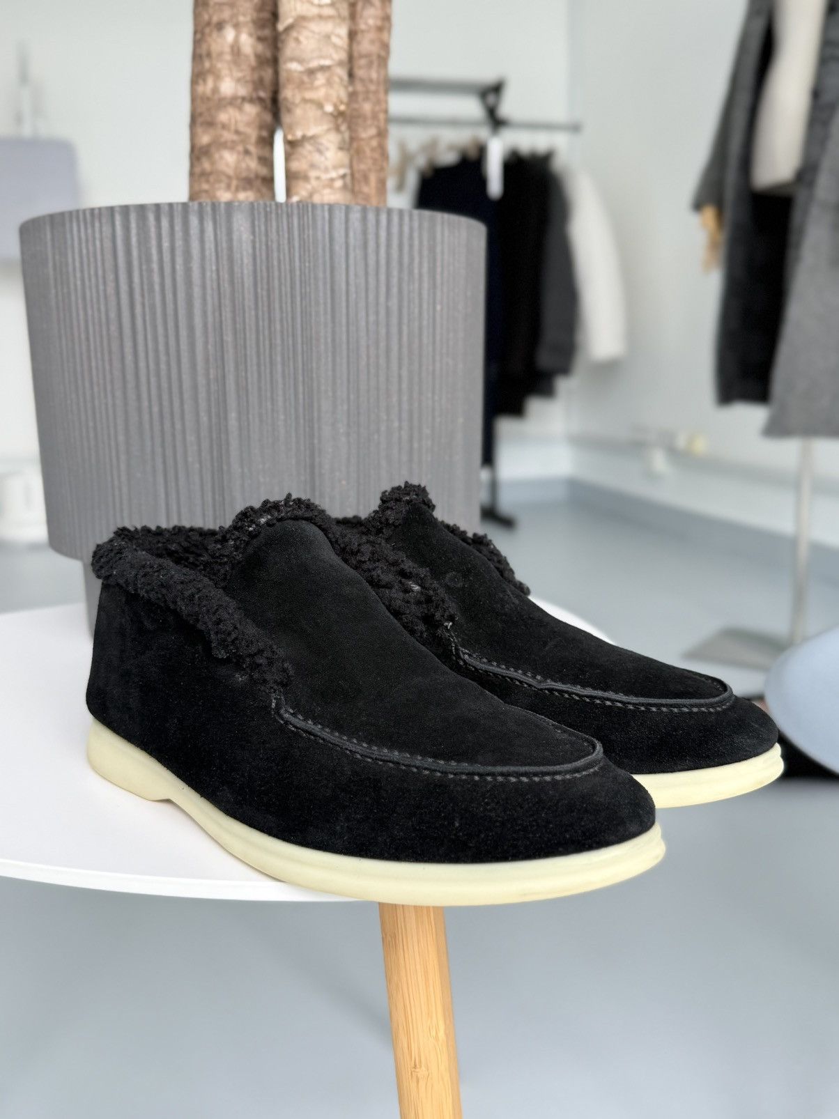 Loro Piana Loro Piana Open Walk Suede Shearling Loafers Black Size US 10 / EU 43 - 3 Thumbnail