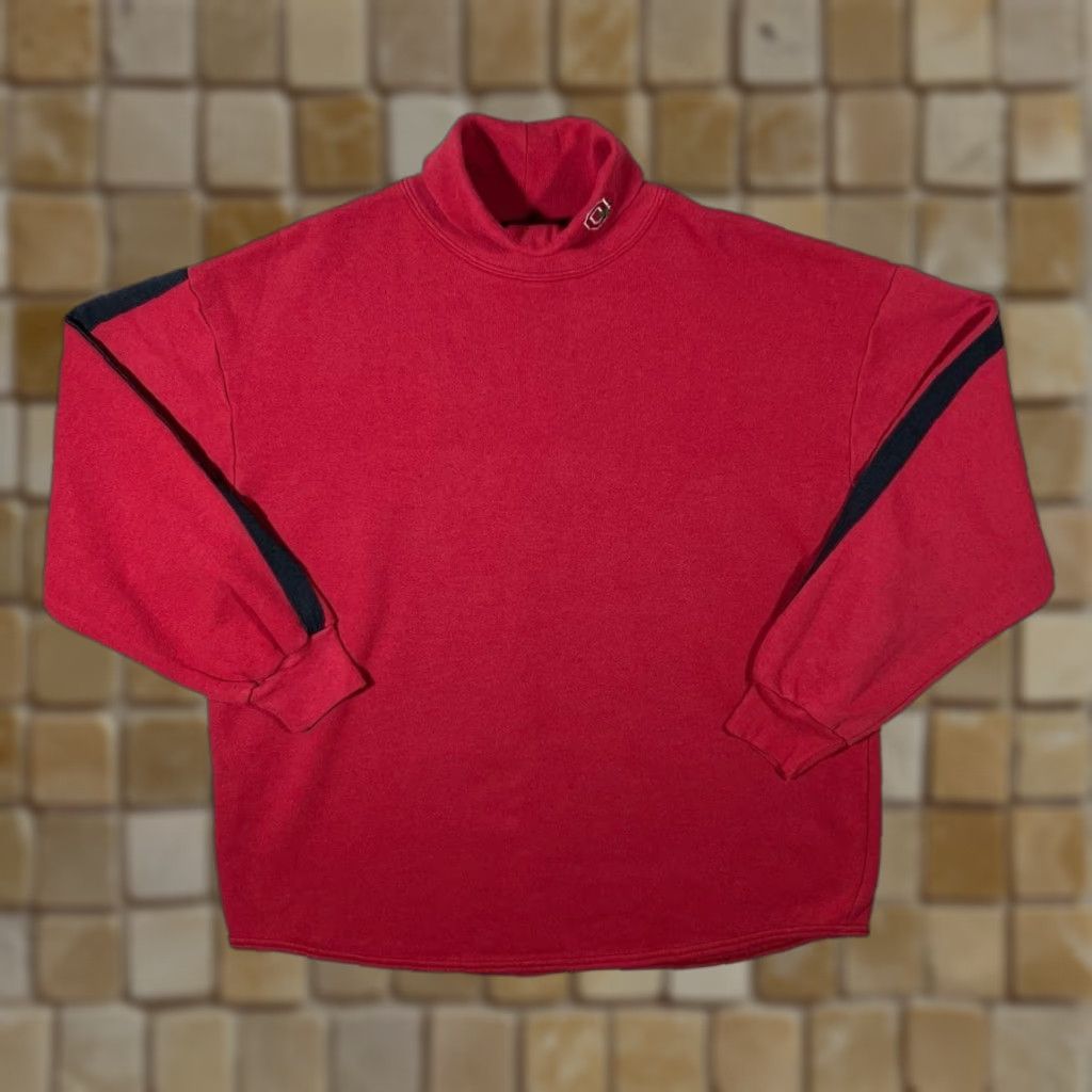 NCAA VINTAGE Majestic NCAA Ohio State Buckeyes Embroidered College Turtle Roll Neck Sweatshirt XL Red Mens Sweatshirt Size US XL / EU 56 / 4 - 1 Thumbnail