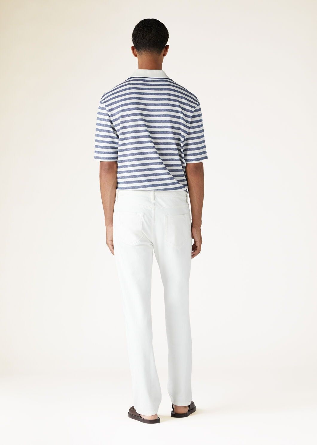Loro Piana o1w1db10125 FAN8052 Kuroshio Polo Shirt in Blue & White Size US M / EU 48-50 / 2 - 3 Thumbnail