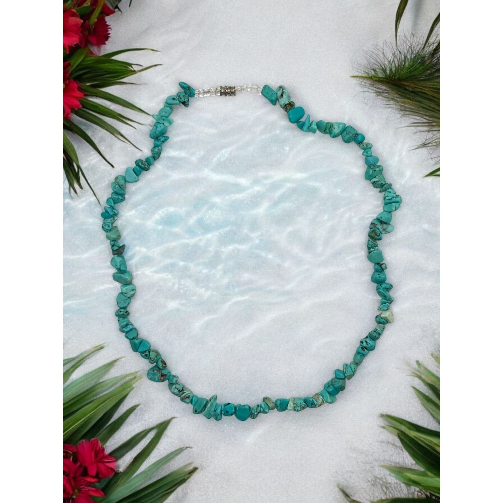 Other Turquoise Blue Howlite Chip Necklace-21''-Silver Tone Clasp Size ONE SIZE - 2 Thumbnail