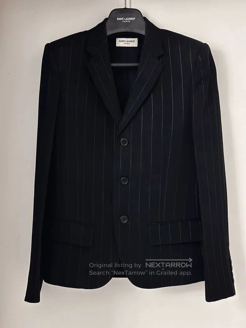 Other Saint Laurent Black Silver Stripe Blazer Size US S / EU 44-46 / 1 - 1 Thumbnail