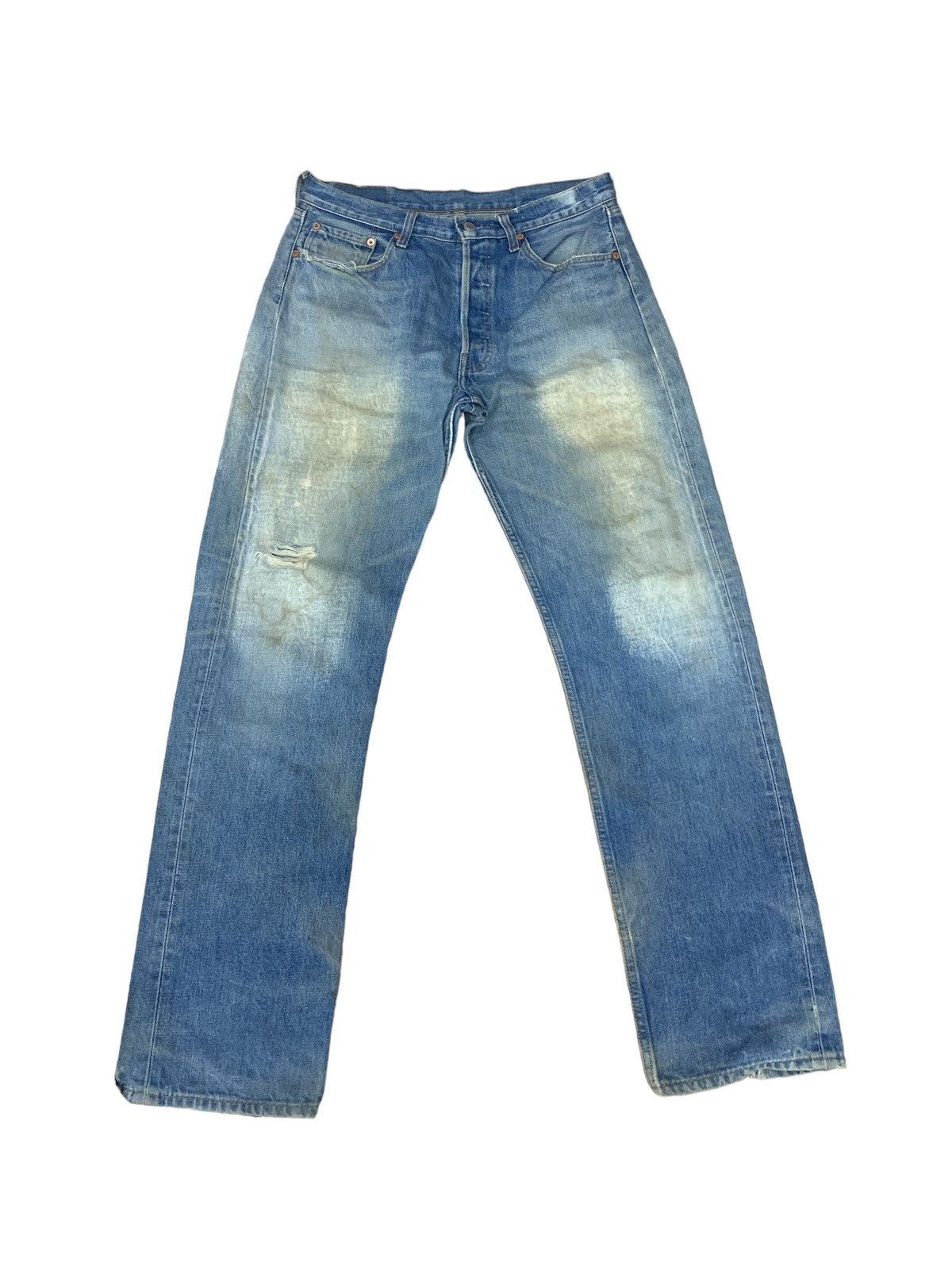 Levi's VTG DESTROYED DISTRESSED SELVEDGE DENIM JEANS SIZE 32 Size US 32 / EU 48 - 2 Thumbnail