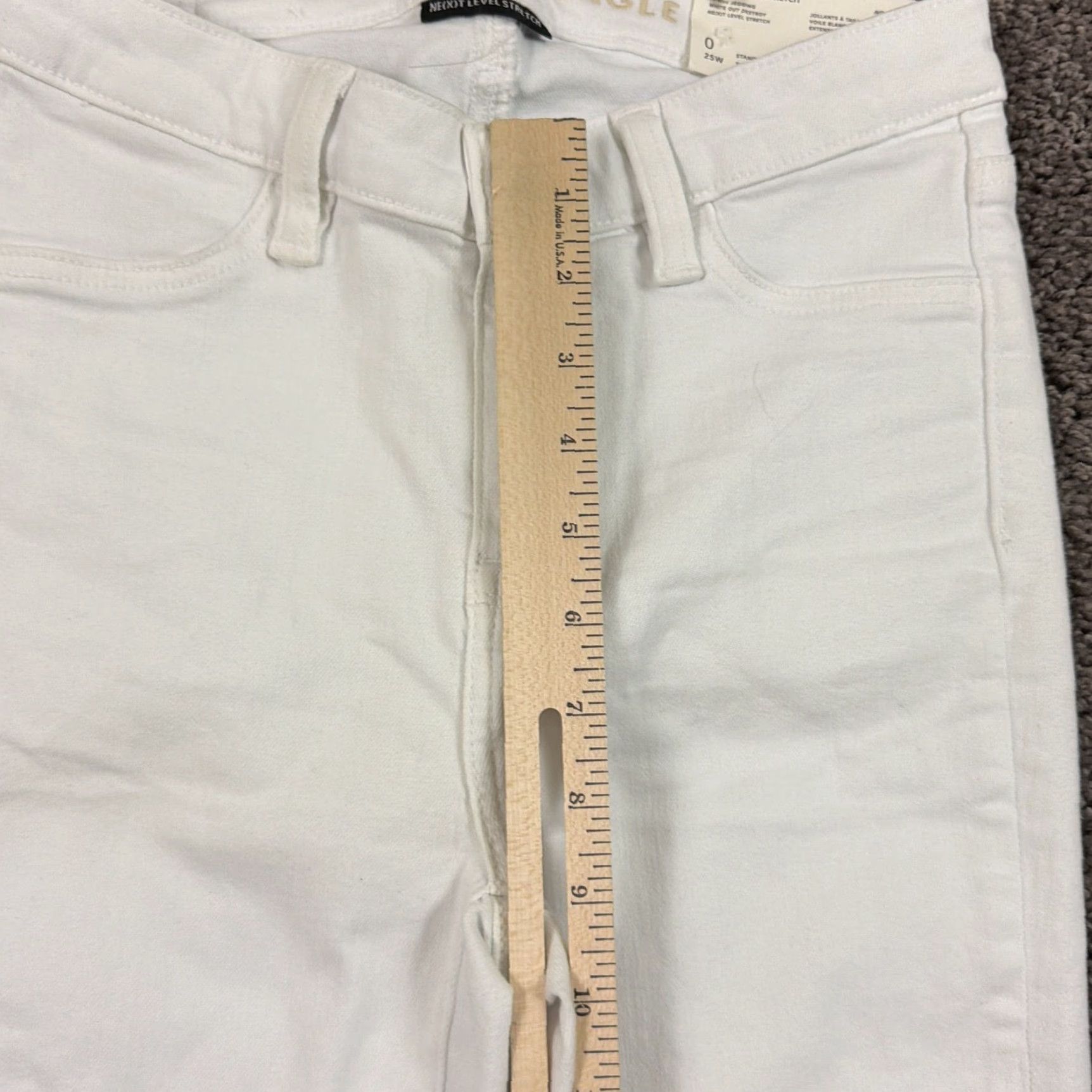 American Eagle Outfitters American Eagle Jeans Womens 0 White Skinny Distressed Denim Jeggings 24x28 Size 25" / US 0 / IT 36 - 4 Thumbnail