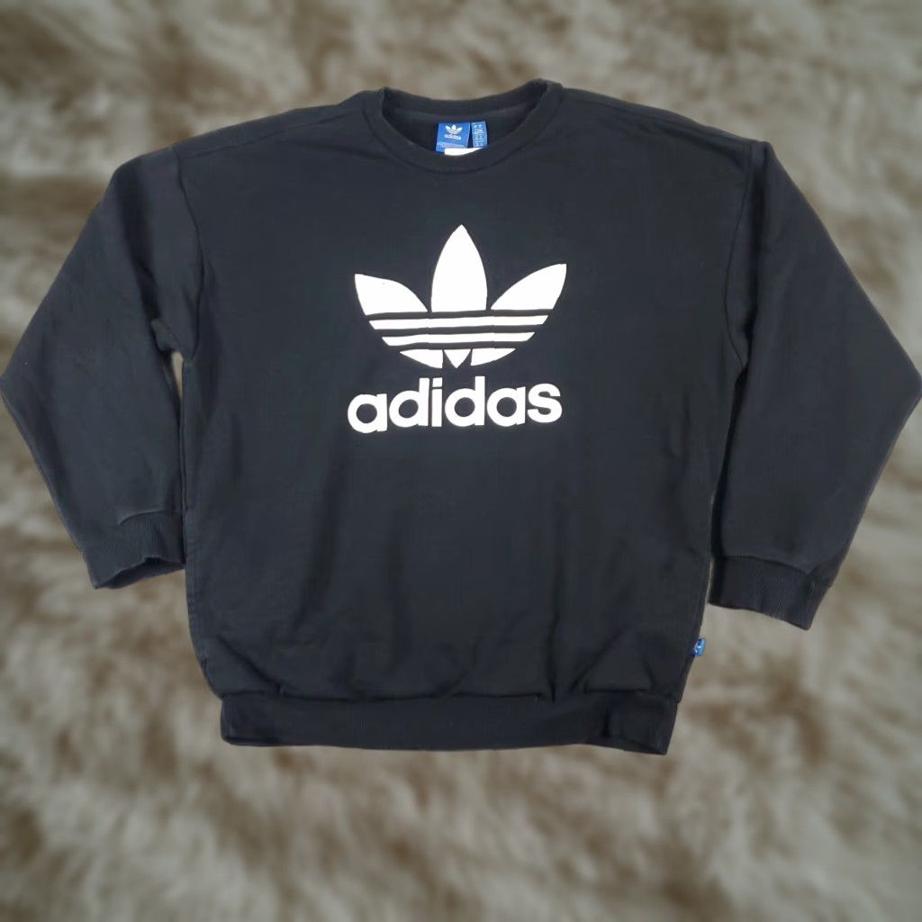 Adidas Adidas Sweater Womens Medium Black Pullover Casual Knit Long Sleeve Crew Neck Size M / US 6-8 / IT 42-44 - 1 Thumbnail