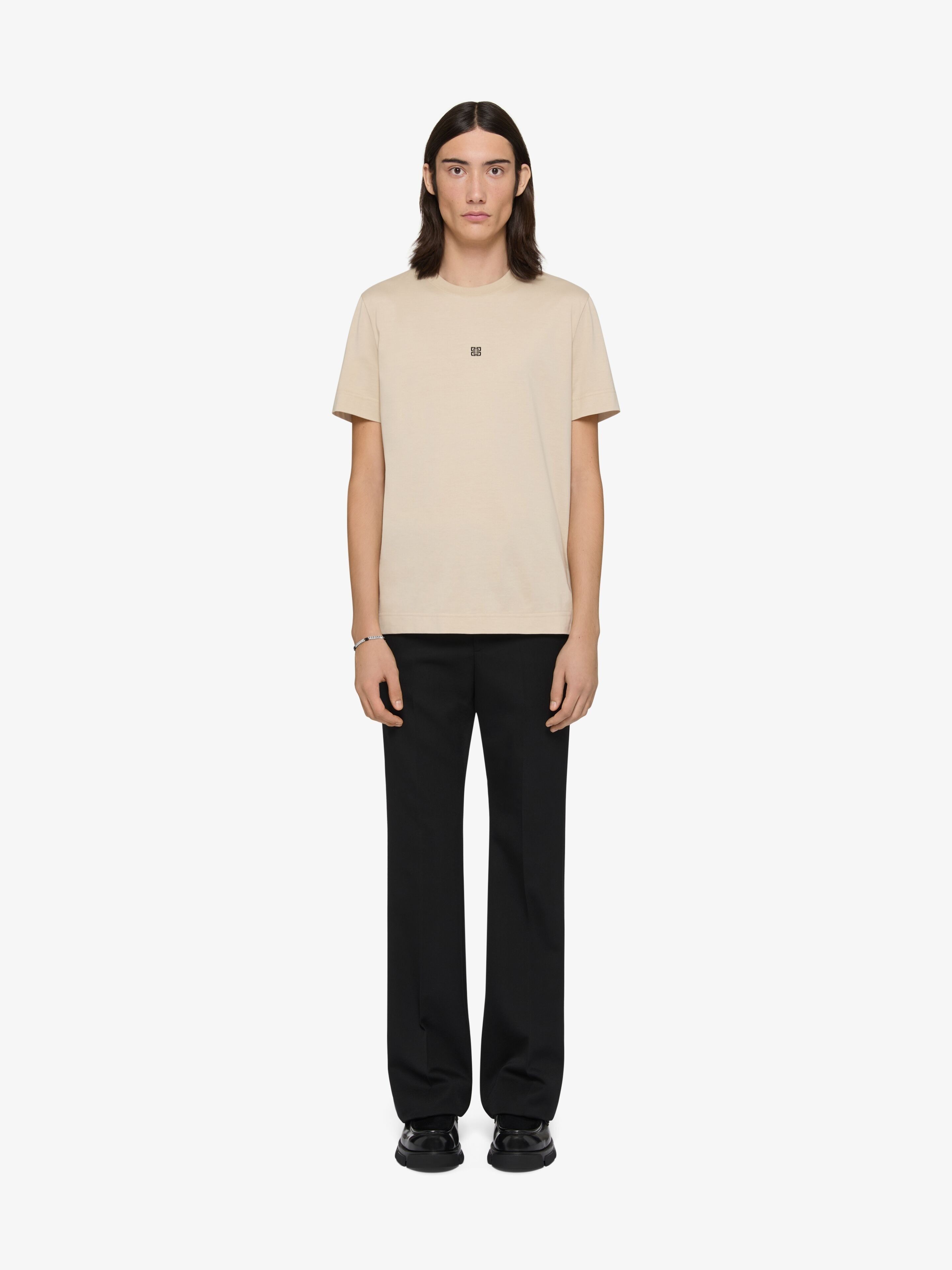 Givenchy o1srvl11e0925 Slim Fit T-Shirt in Beige Size M / US 6-8 / IT 42-44 - 2 Thumbnail