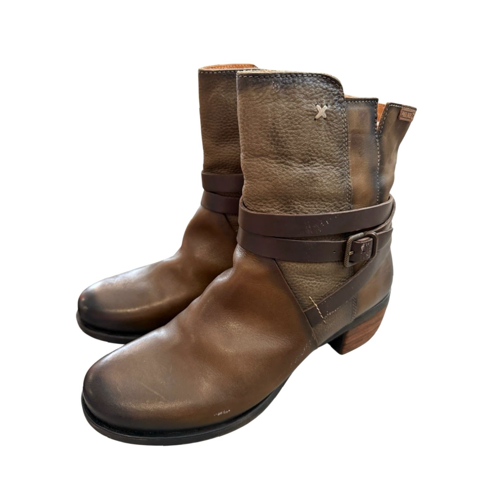 Vintage Pikolinos Connelly Western Boots Brown Leather Women EU 42 Zip Boots Size US 9 / IT 39 - 2 Thumbnail