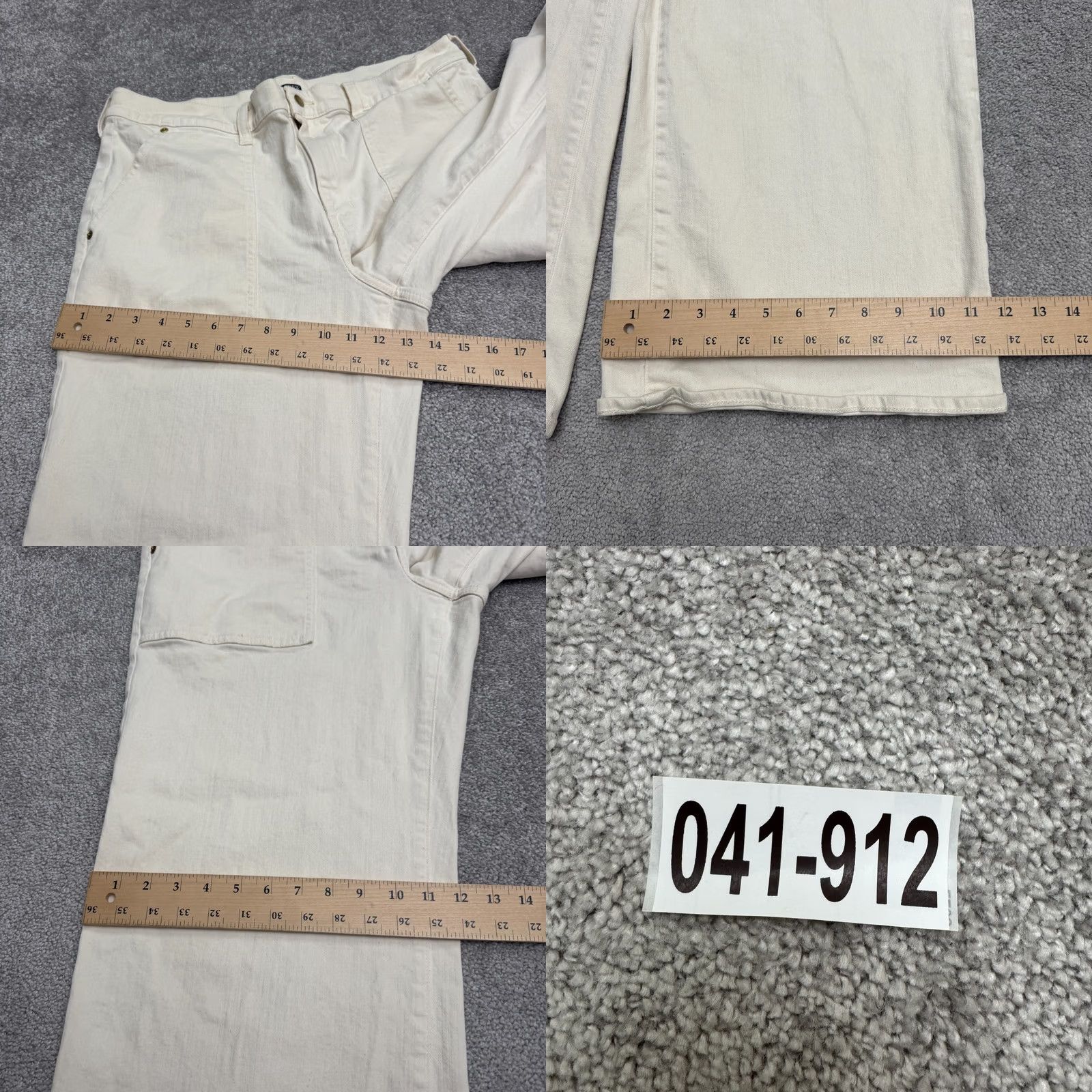 J.Crew VINTAGE J.CREW Wide-Leg Denim Jeans Women 32 Cream High Rise Cotton Stretch Casual 26x29 Size 24" / US 00 / IT 34 - 9 Thumbnail