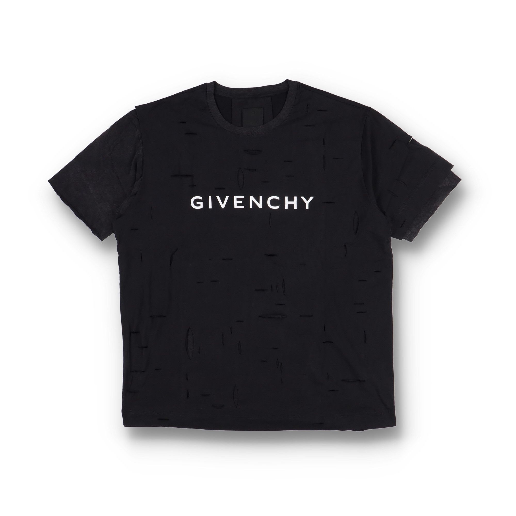 Givenchy Washed Black Double Layer Cut-Out Oversized T-Shirt Size US XXL / EU 58 / 5 - 1 Thumbnail